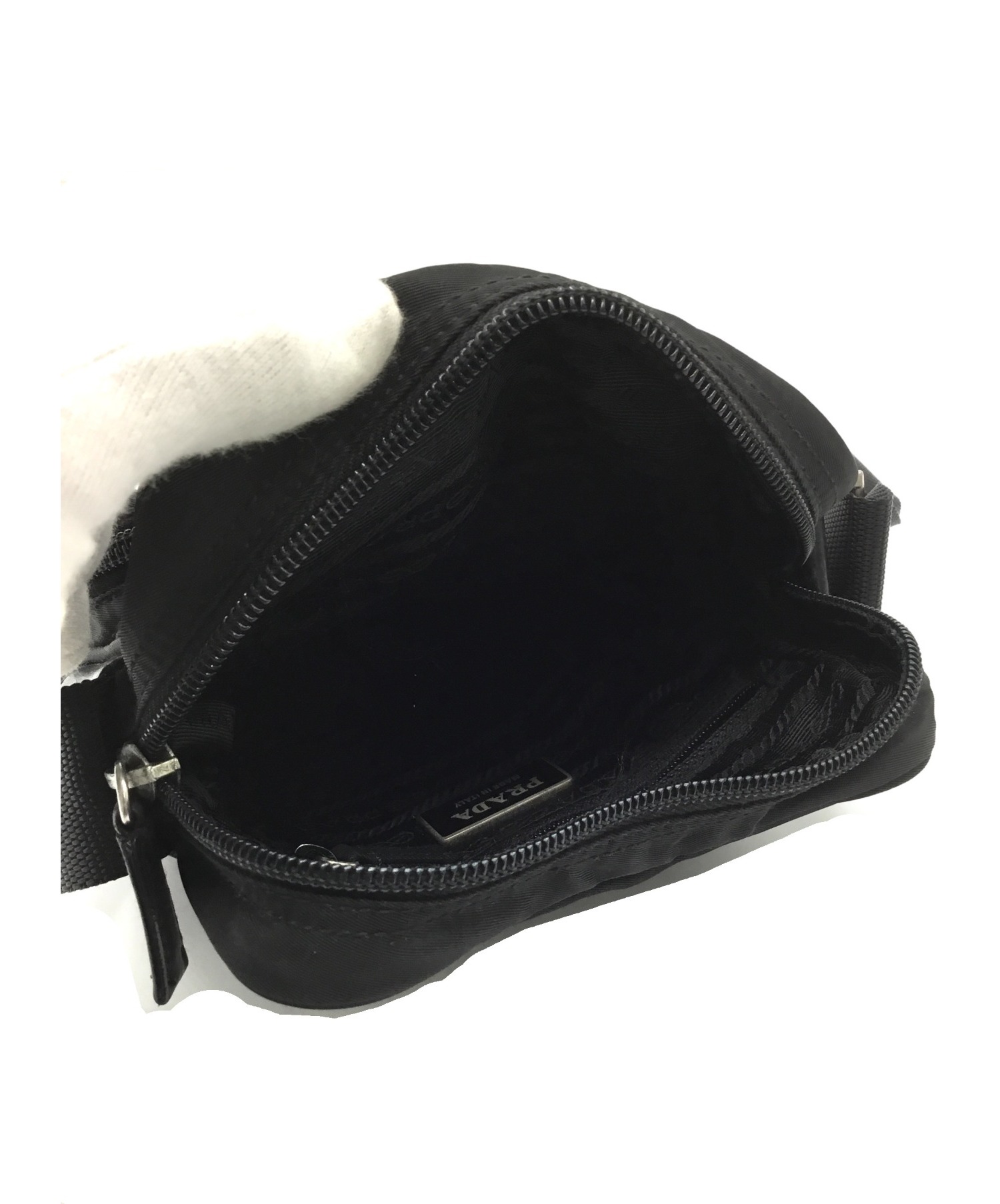 中古・古着通販】PRADA (プラダ) ナイロンショルダーバッグ ブラック 