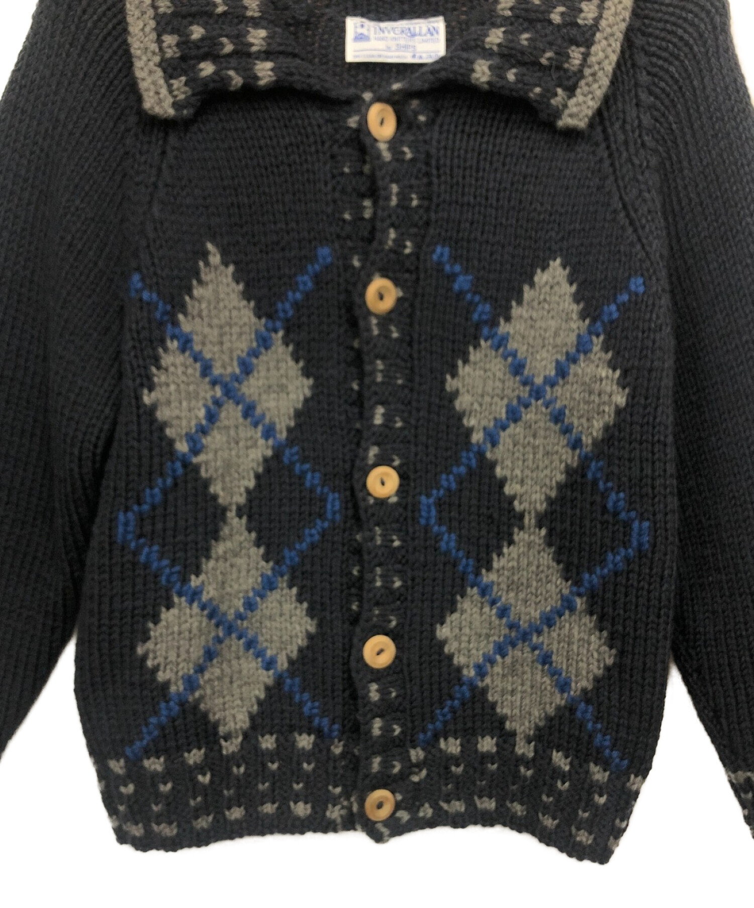 アート】 INVERALLAN WOOL HAND KNIT くるみボタン スコットランド製 