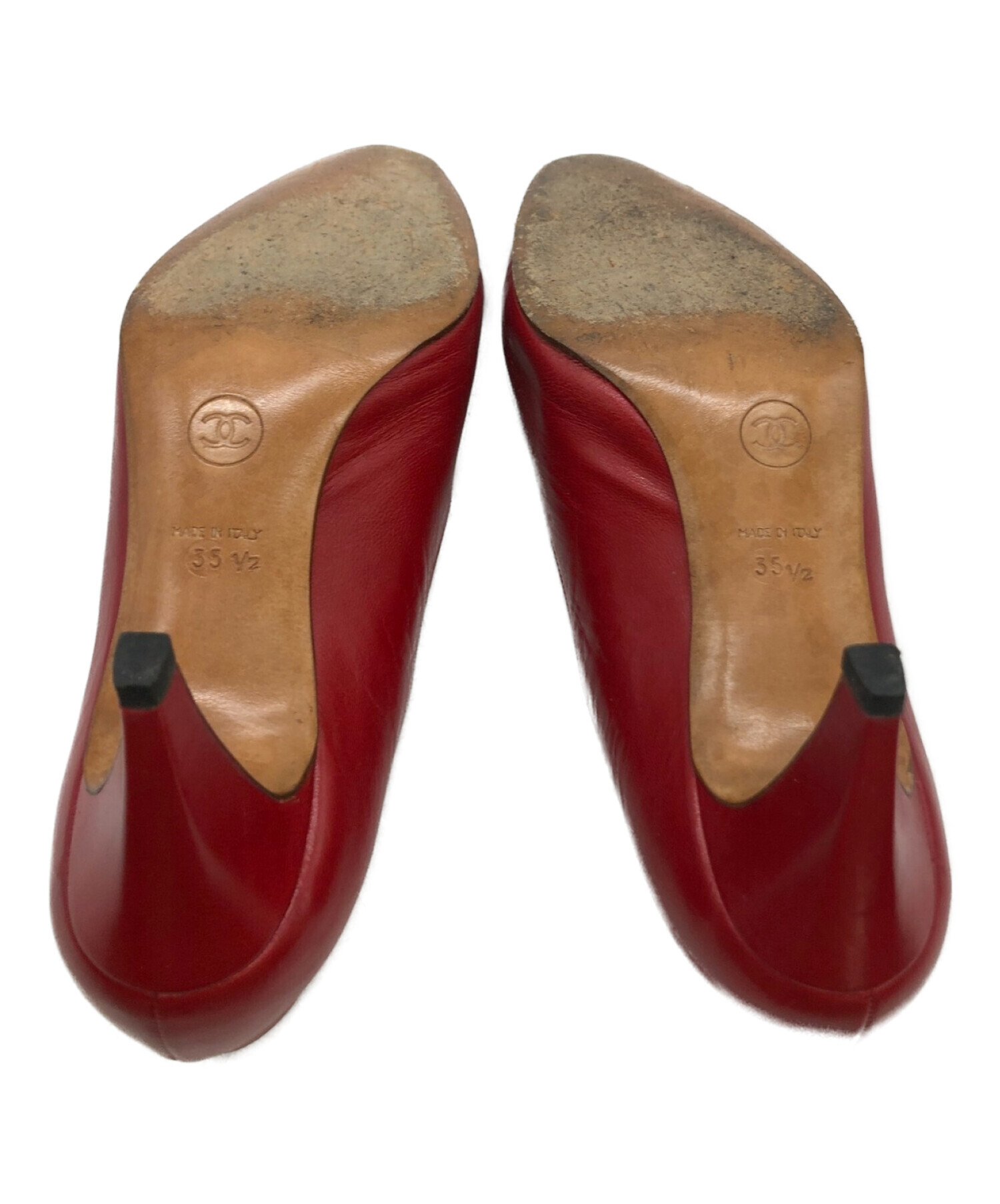 中古・古着通販】CHANEL (シャネル) ヒールパンプス レッド サイズ:35