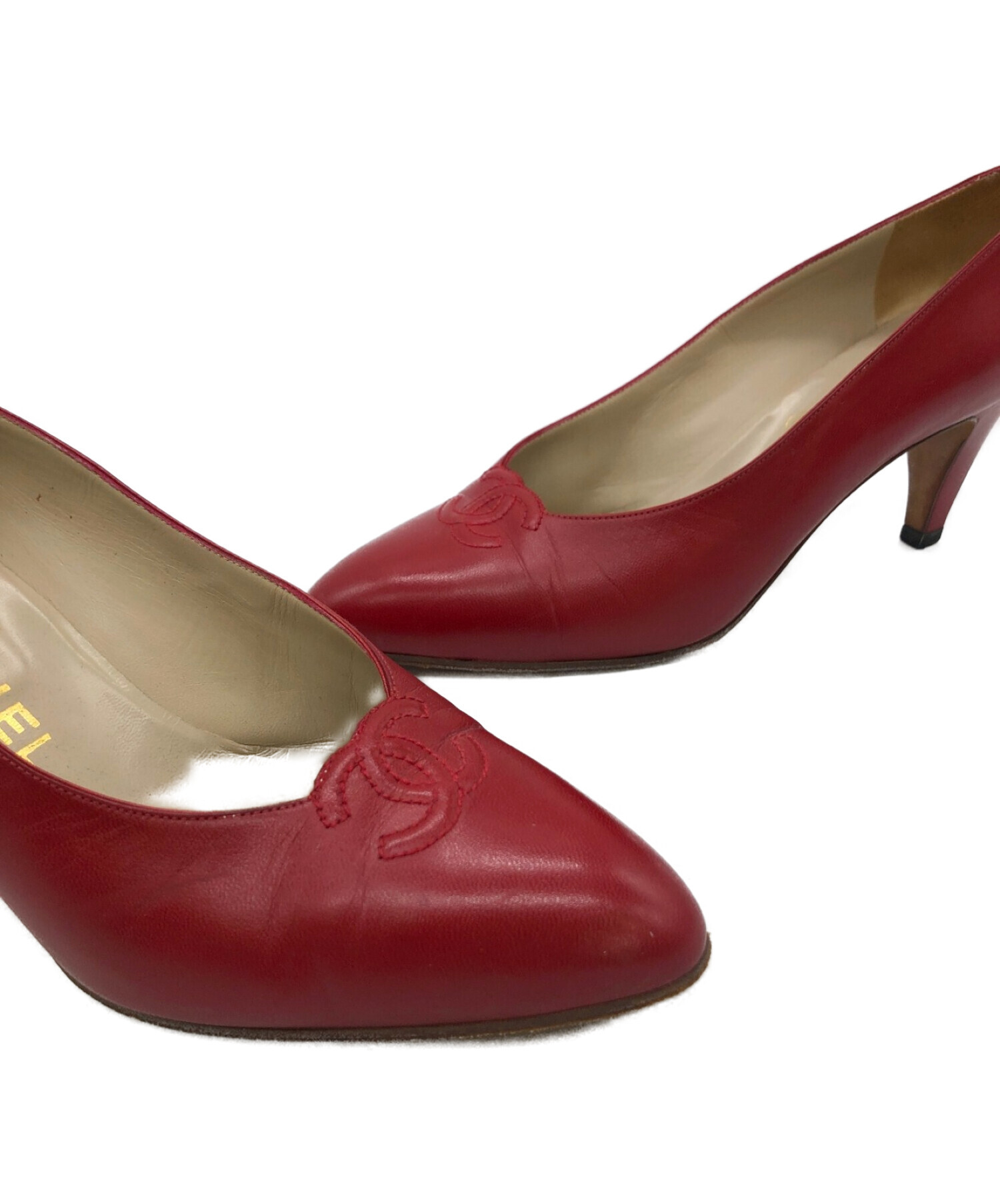 中古・古着通販】CHANEL (シャネル) ヒールパンプス レッド サイズ:35