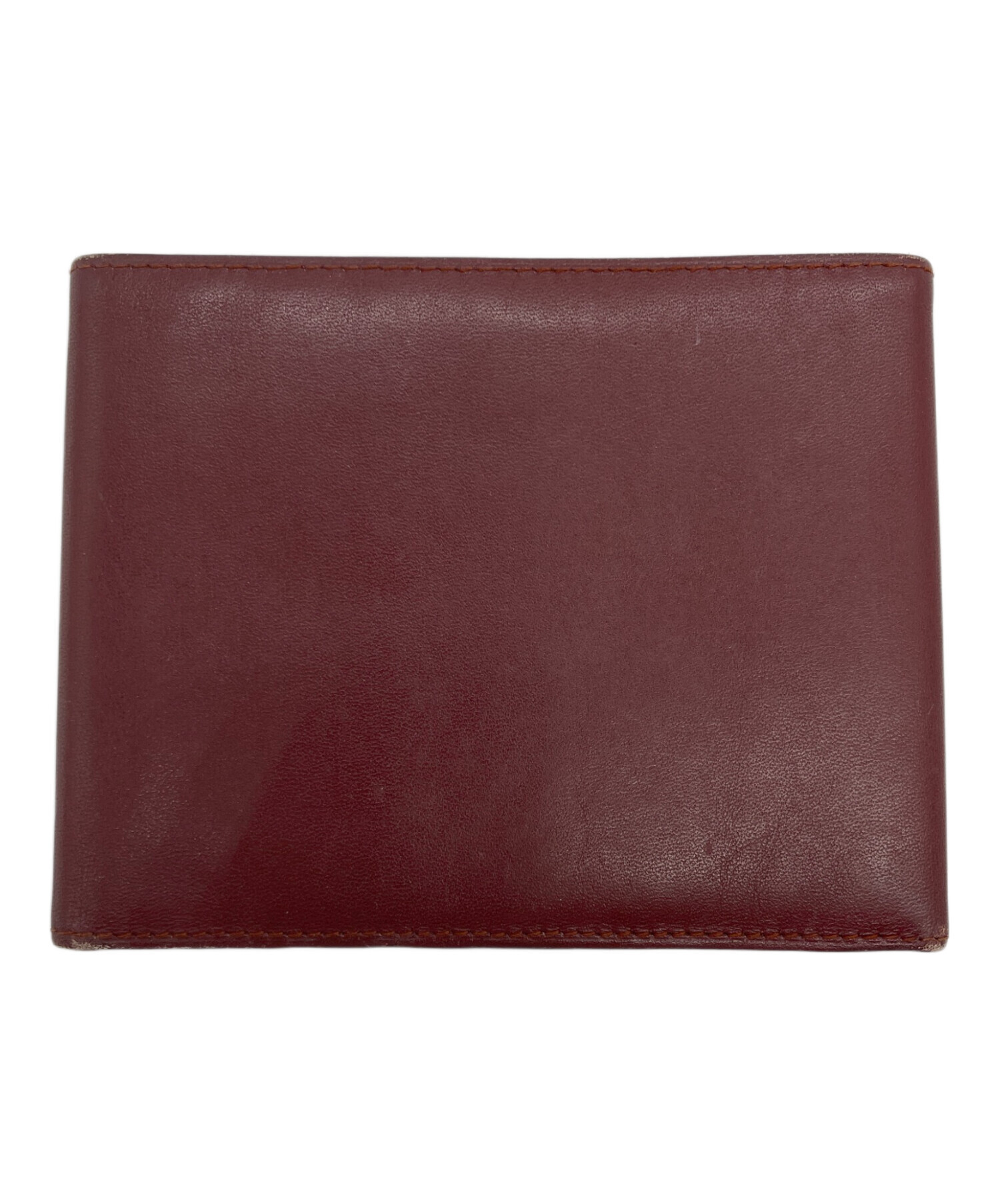 中古・古着通販】Cartier (カルティエ) 3つ折り財布 ボルドー×ゴールド