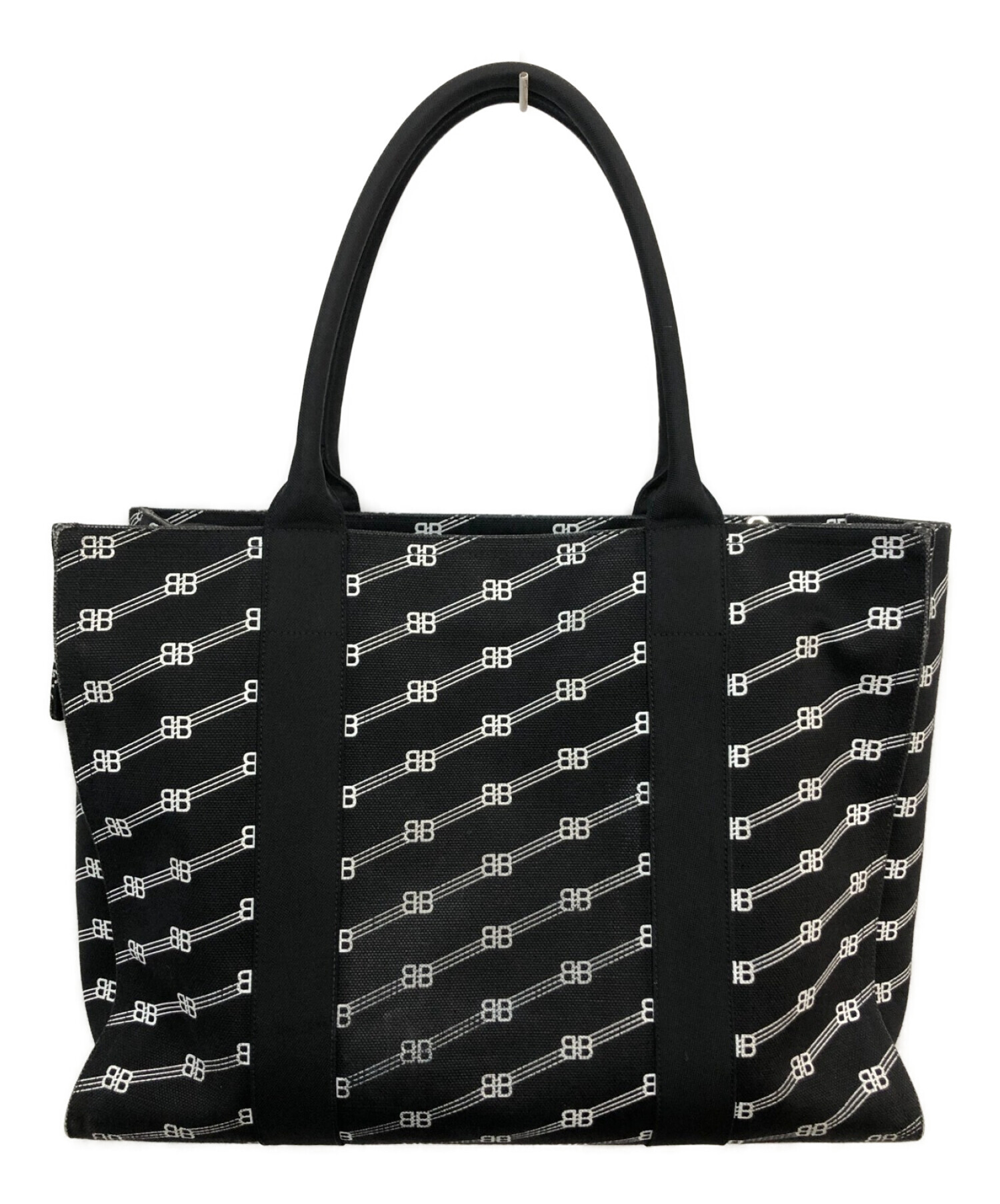 2508-143｜バレンシアガ トートバッグ キャンバス レザー ブラック 2508-143｜バレンシアガ トートバッグ キャンバス レザー ブラック