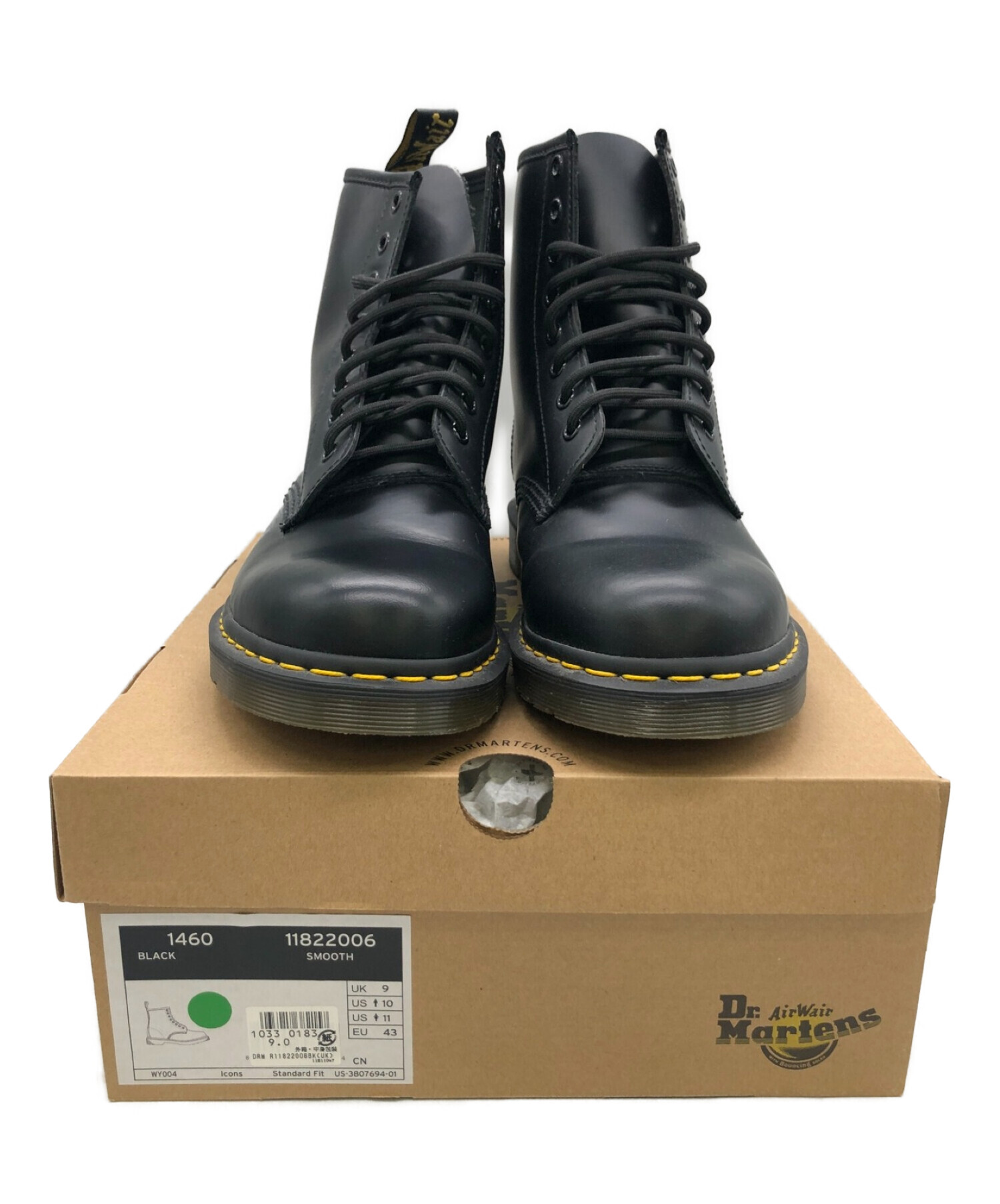 Dr.Martens◇レースアップブーツ/UK9/BLK/レザー/1460 ◇レースアップ