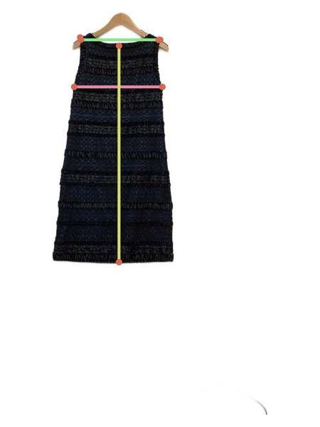 中古・古着通販】ANAYI (アナイ) ノースリーブワンピース ネイビー