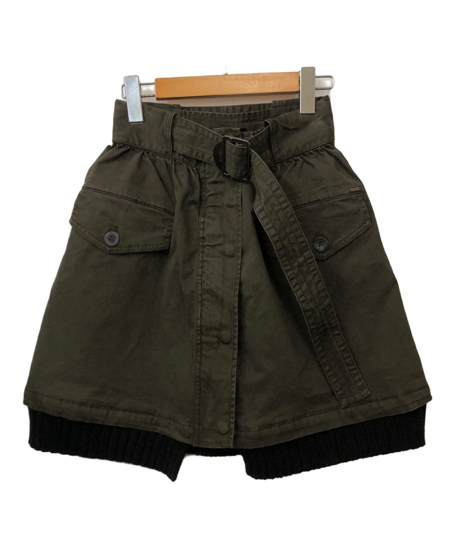 中古・古着通販】DIESEL (ディーゼル) ミリタリースカート カーキ