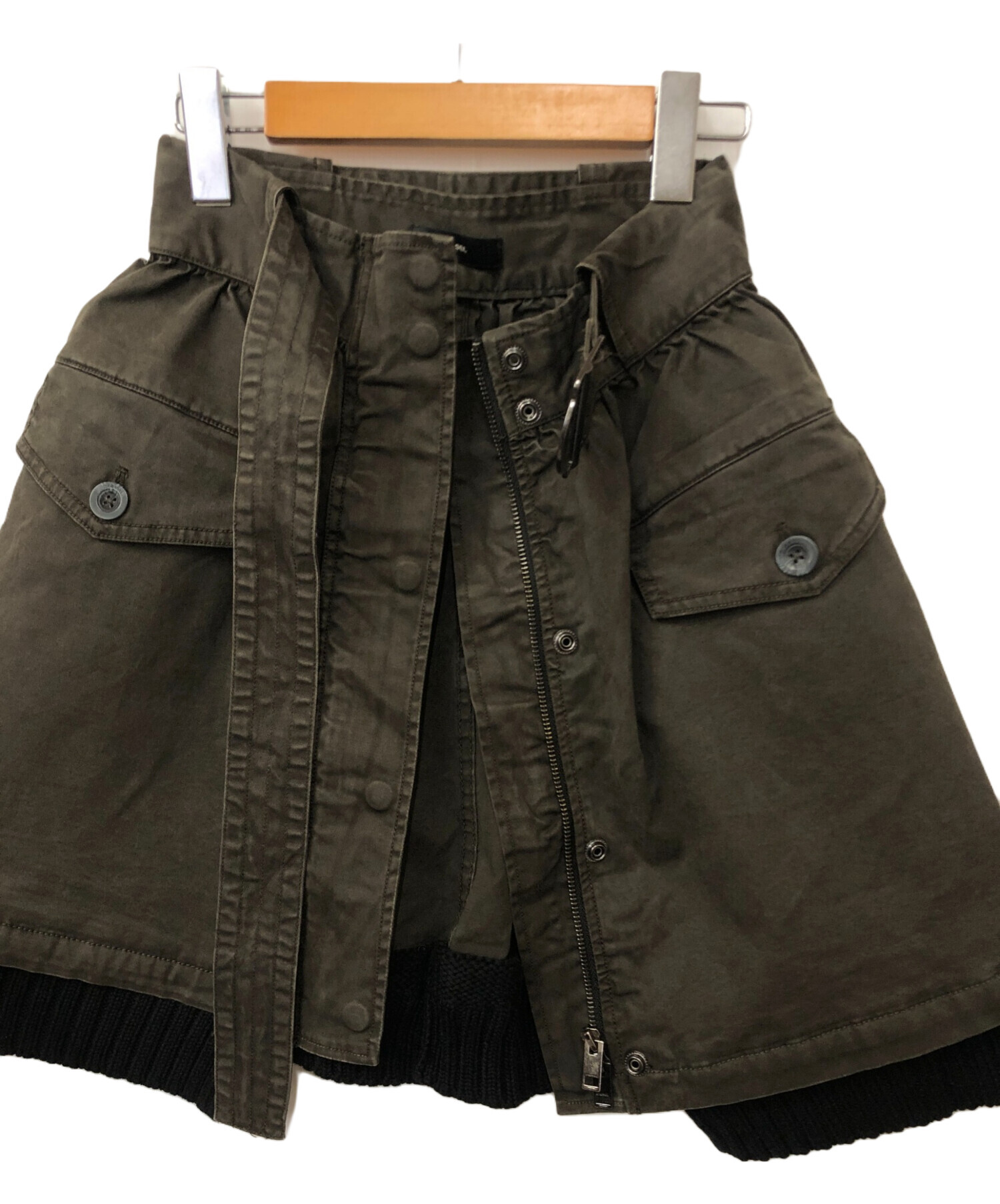中古・古着通販】DIESEL (ディーゼル) ミリタリースカート カーキ