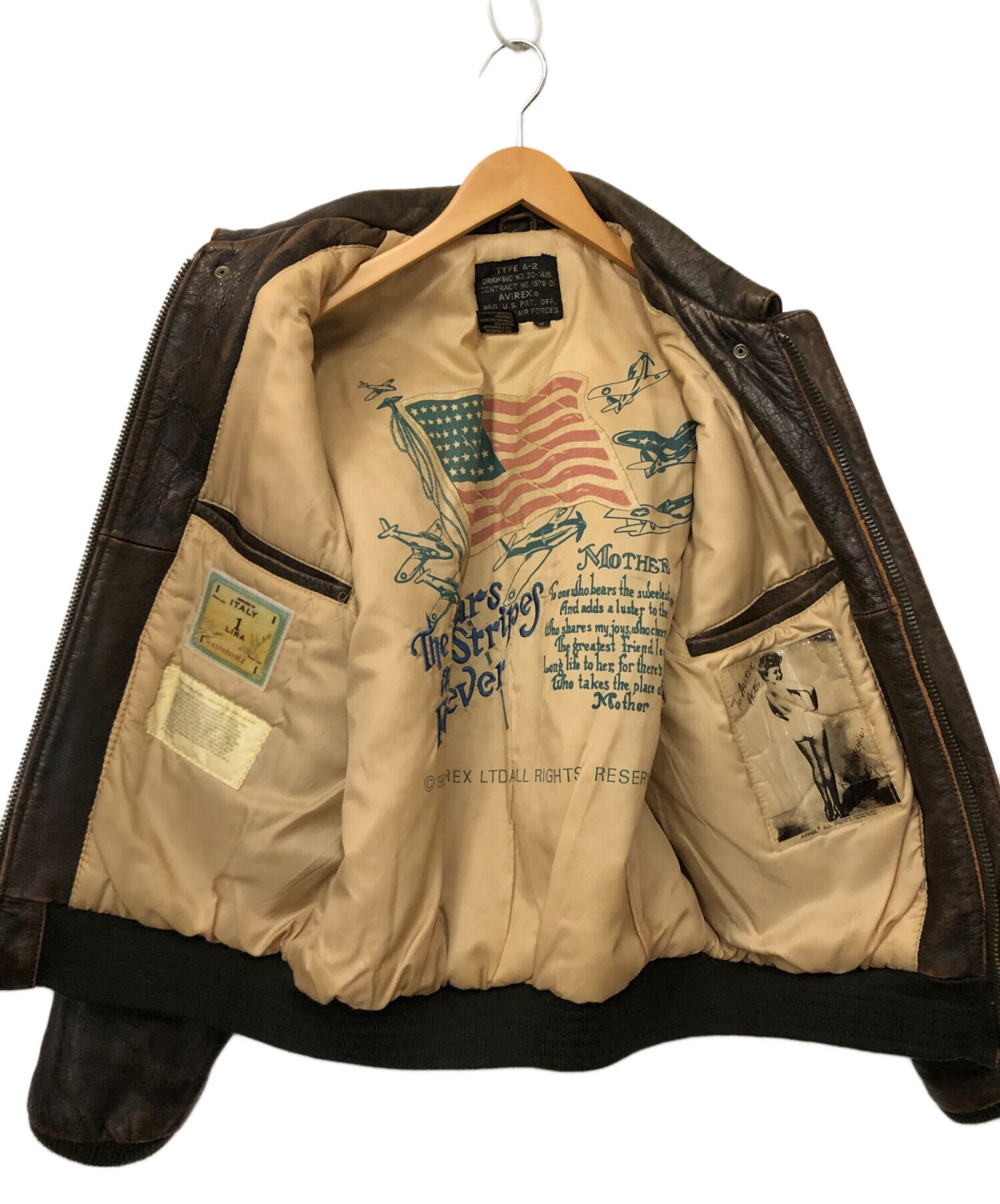 中古・古着通販】AVIREX (アヴィレックス) レザージャケット ブラウン