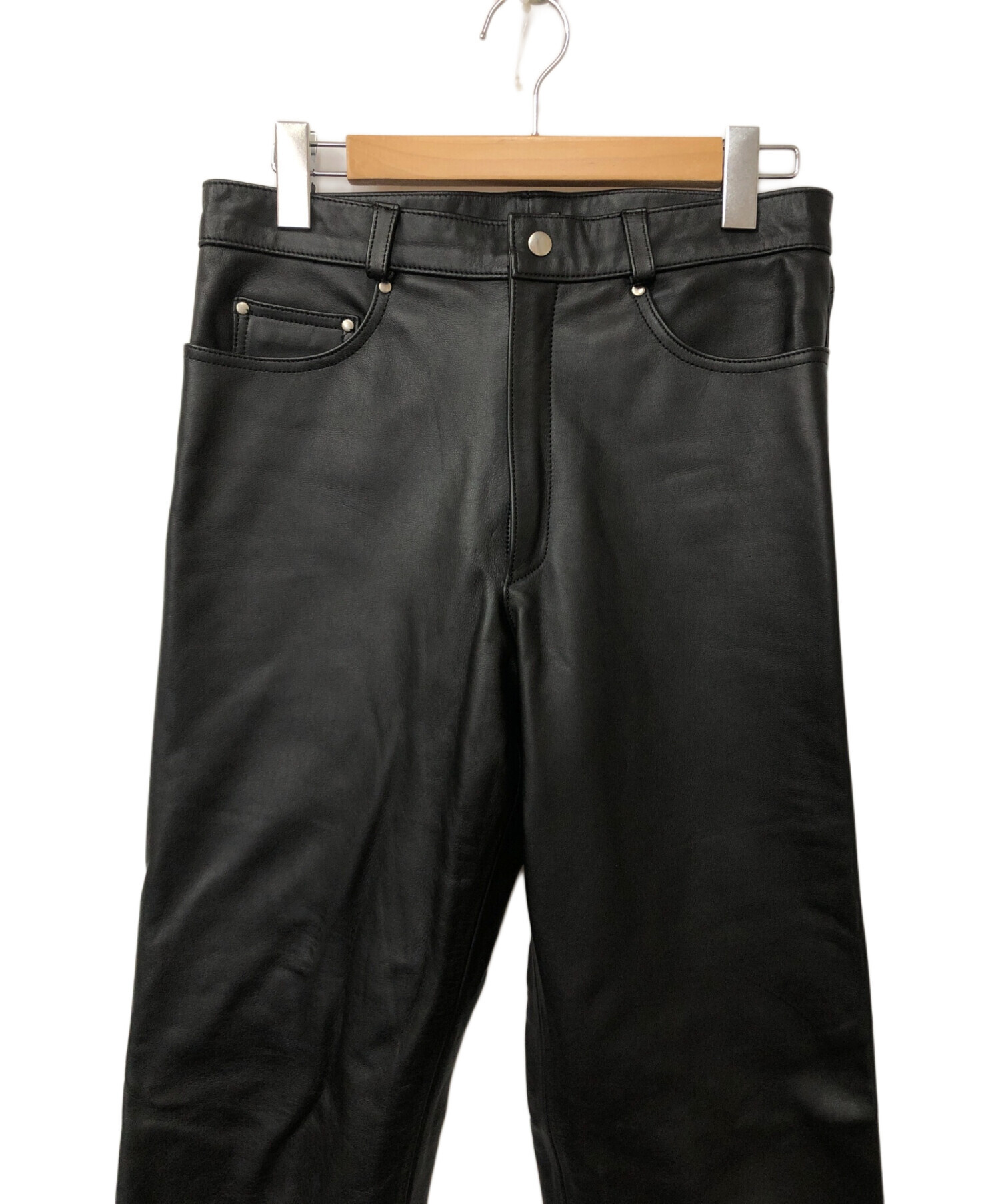 2817❣️ OHPLAN レザーチャップス 革パンツ 中古・古着通販】OHPLAN (オウプラン) レザーパンツ ブラック サイズ