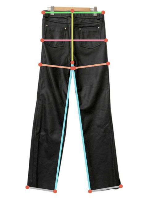 中古・古着通販】OHPLAN (オウプラン) レザーパンツ ブラック サイズ