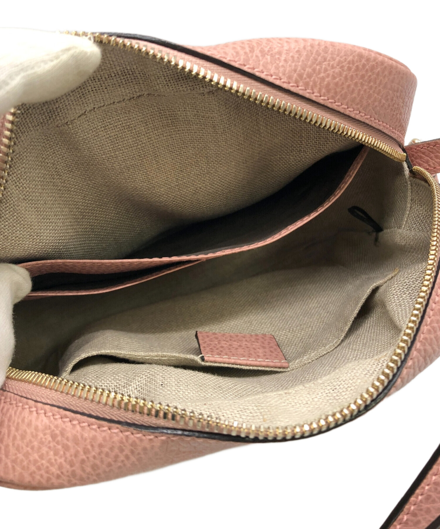 GUCCIグッチ ピンク ベージュ ショルダーバッグ 中古・古着通販】GUCCI (グッチ) ショルダーバッグ ベージュ×ピンク