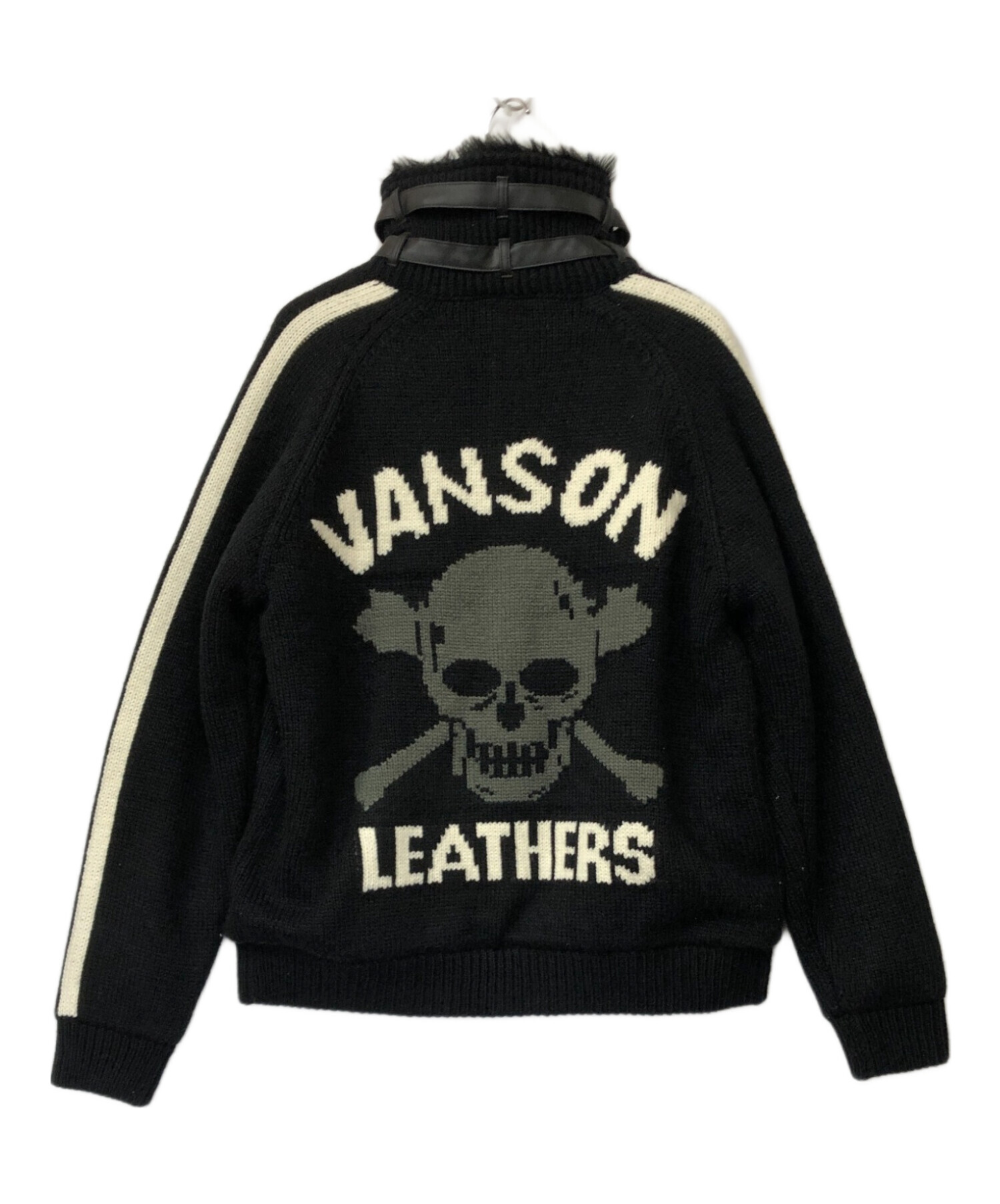 中古・古着通販】VANSON (バンソン) ニットジャケット ブラック サイズ