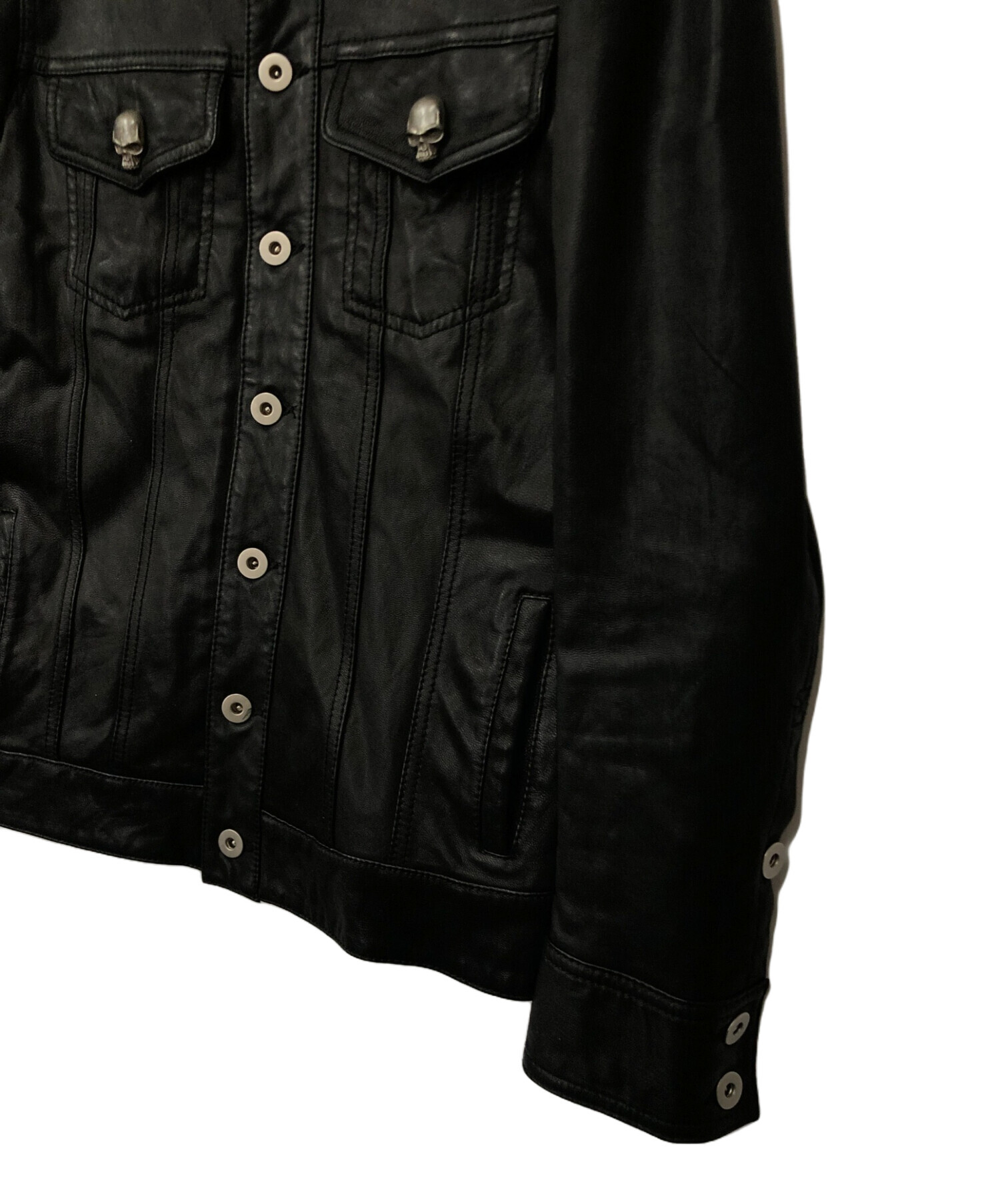 中古・古着通販】collars (カラーズ) レザージャケット ブラック