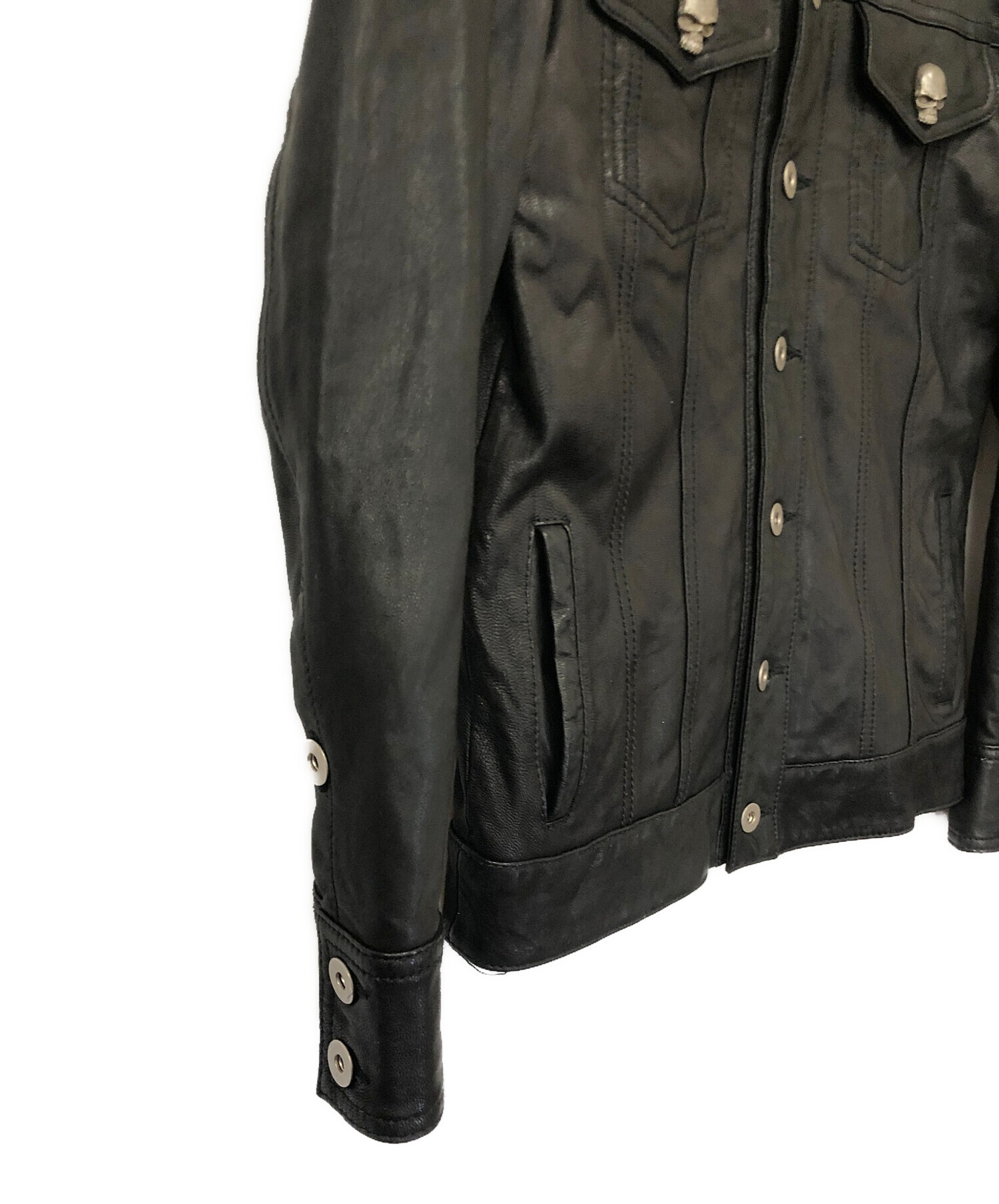 中古・古着通販】collars (カラーズ) レザージャケット ブラック