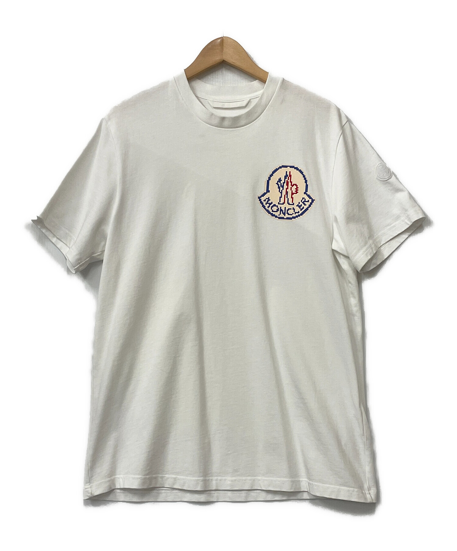 中古・古着通販】MONCLER (モンクレール) ロゴTシャツ ホワイト サイズ