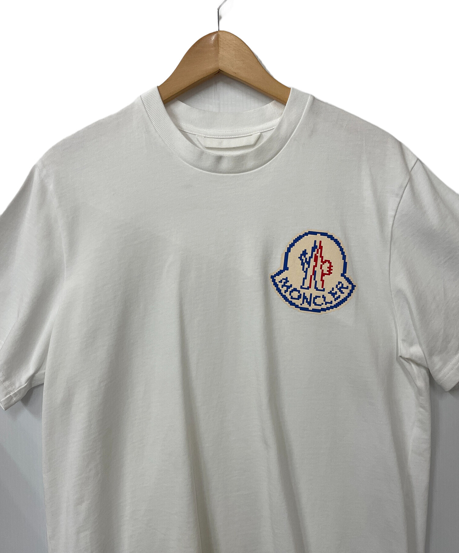 中古・古着通販】MONCLER (モンクレール) ロゴTシャツ ホワイト サイズ