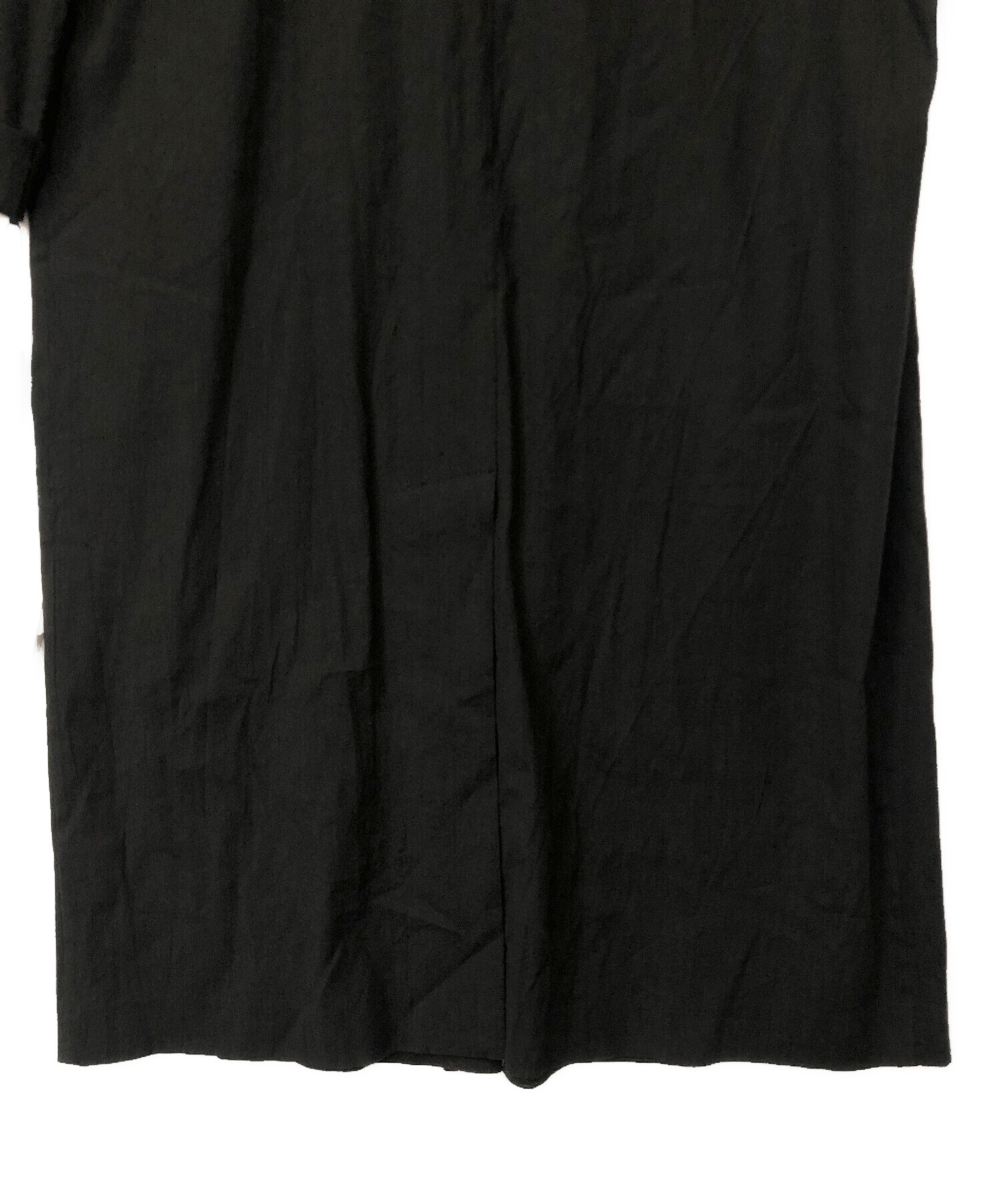中古・古着通販】Sov. (ソブ) リネン混ロングコート ブラック サイズ 
