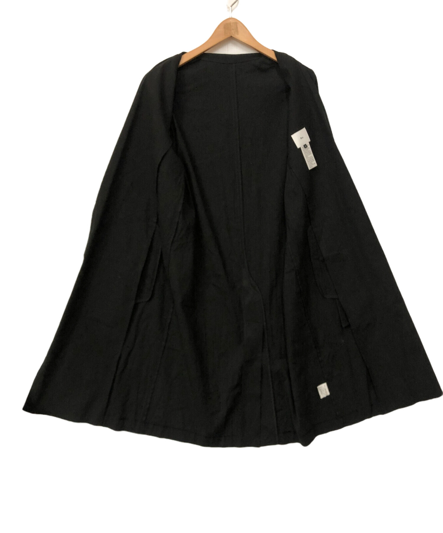 中古・古着通販】Sov. (ソブ) リネン混ロングコート ブラック サイズ 