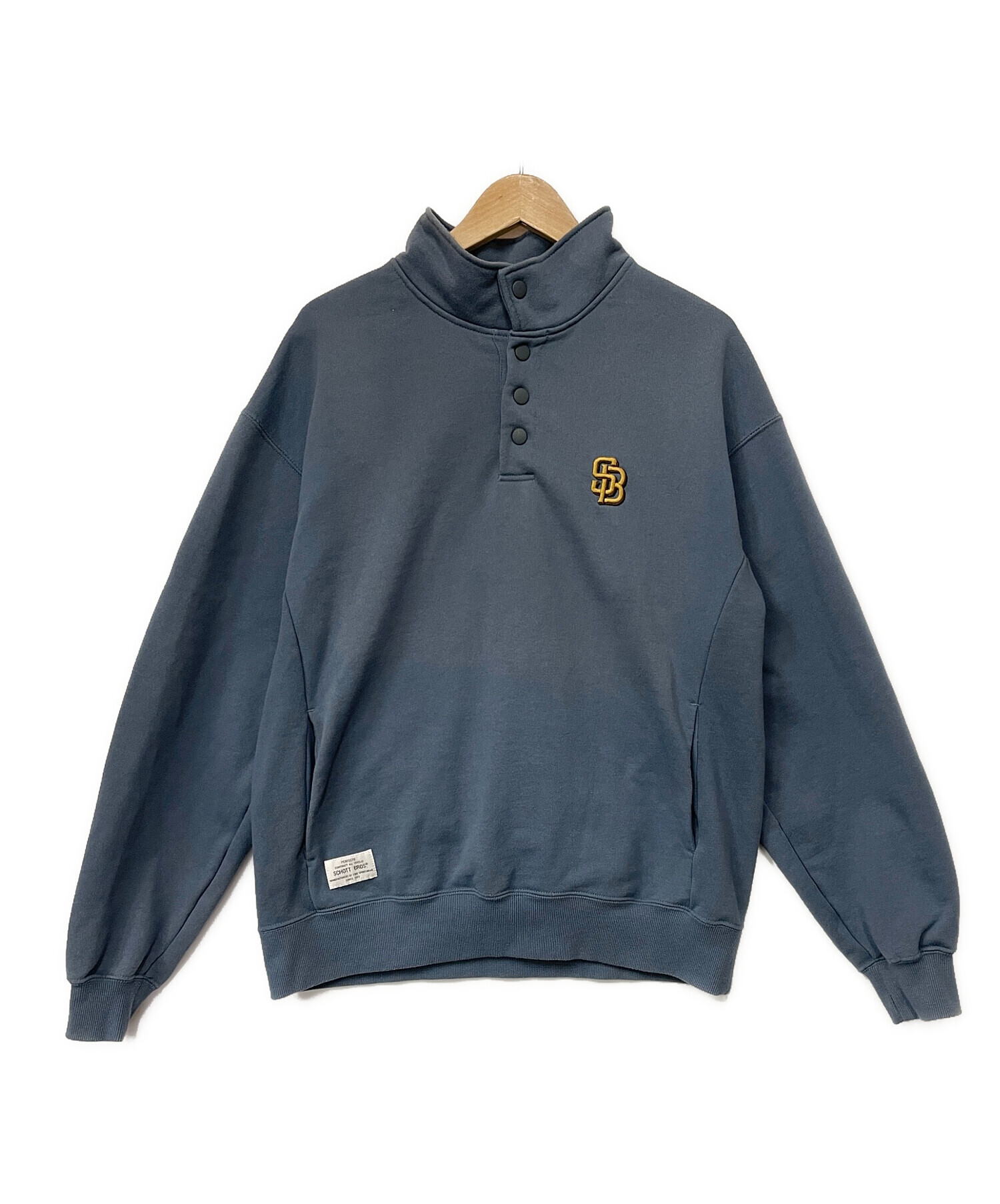 中古・古着通販】Schott (ショット) ハーフボタンスウェット ネイビー