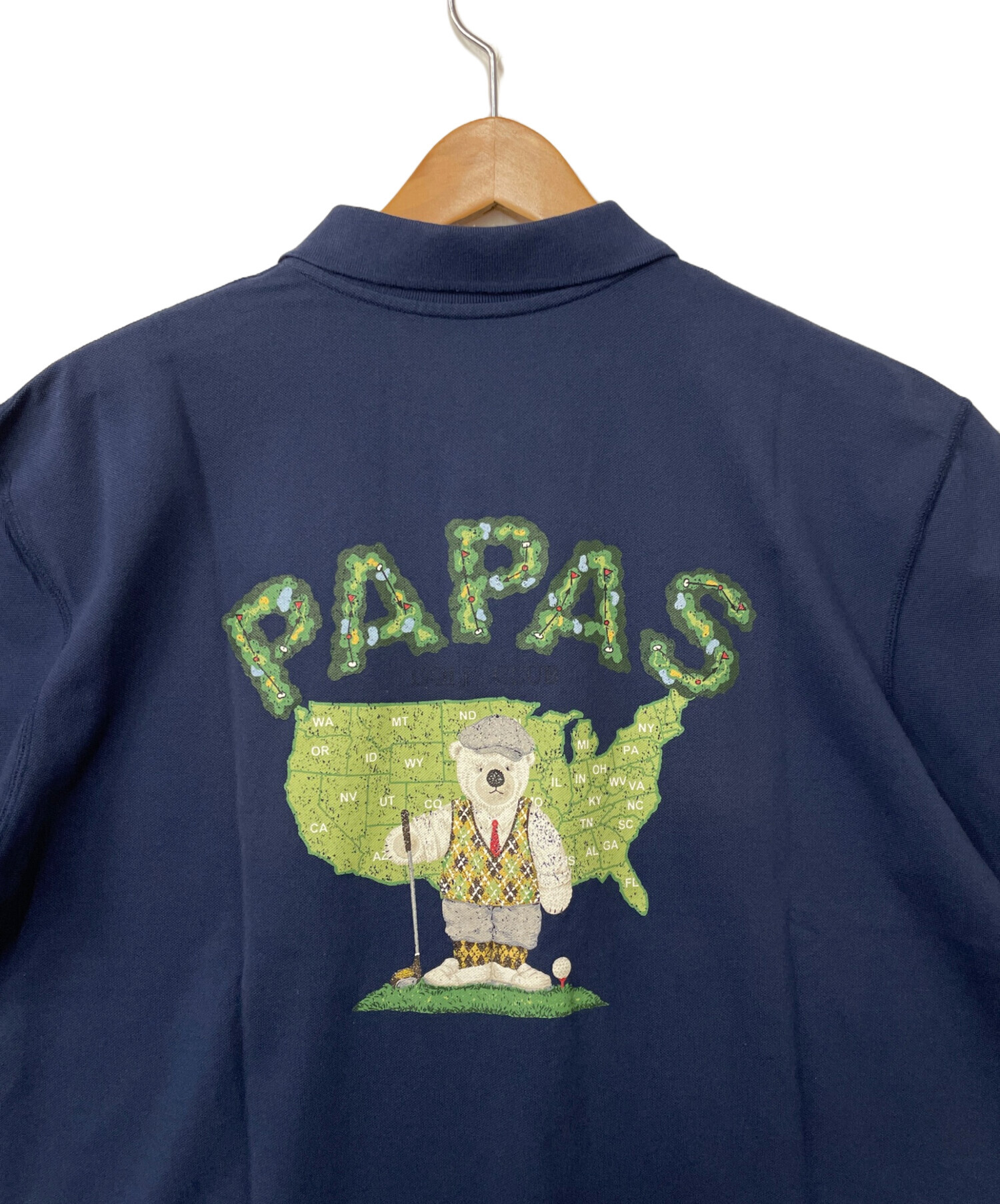 中古・古着通販】PAPAS (パパス) ポロシャツ ネイビー サイズ:L