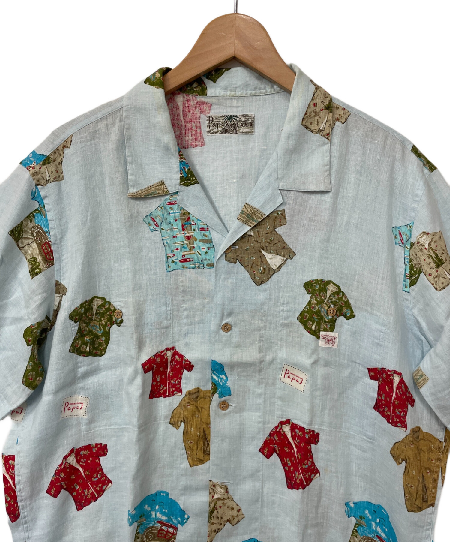 パパスアロハシャツ 美品です サイズL 8．000円 直接販売．手渡し