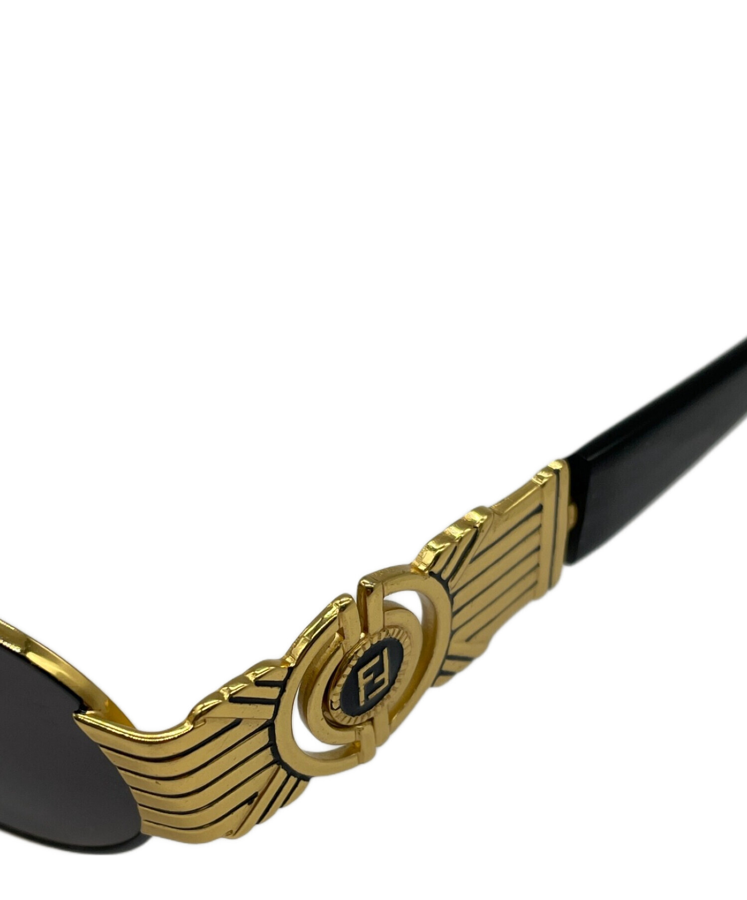 FENDI フェンディ サングラス  ゴールド 【古着】【中古】【送料無料】 中古・古着通販】FENDI (フェンディ) サングラス ブラック×ゴールド
