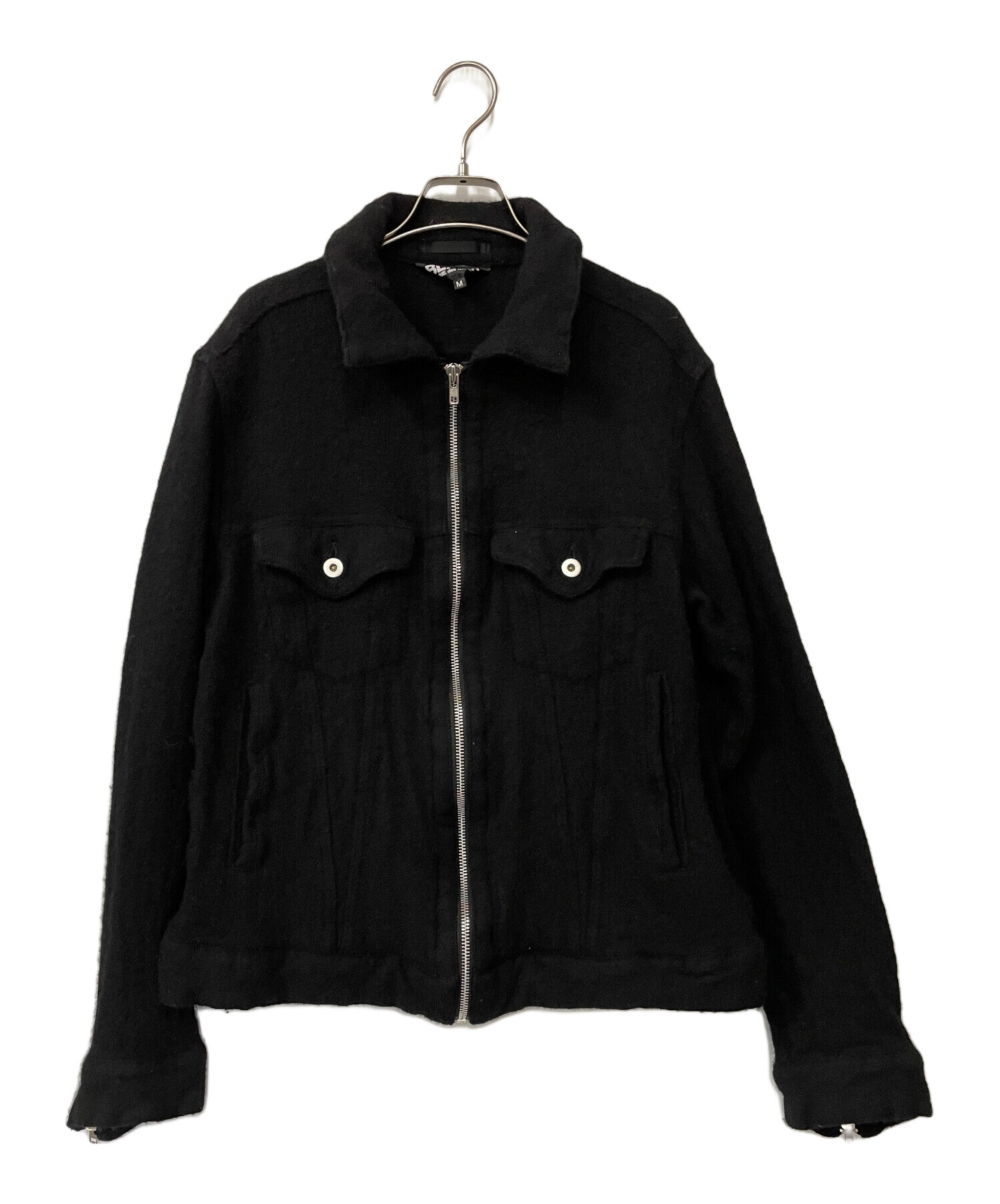 COMME des GARÇONS ブラックジップアップジャケット Zip-Up Jacket | GATE