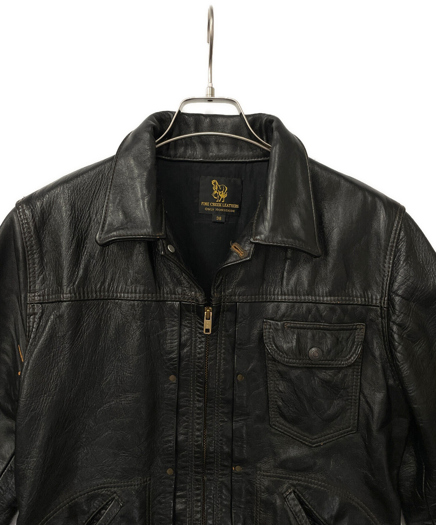 Fine Creek Leathers ブラック レザージャケット 38 Fine Creek Leathers ブラック レザージャケット 38