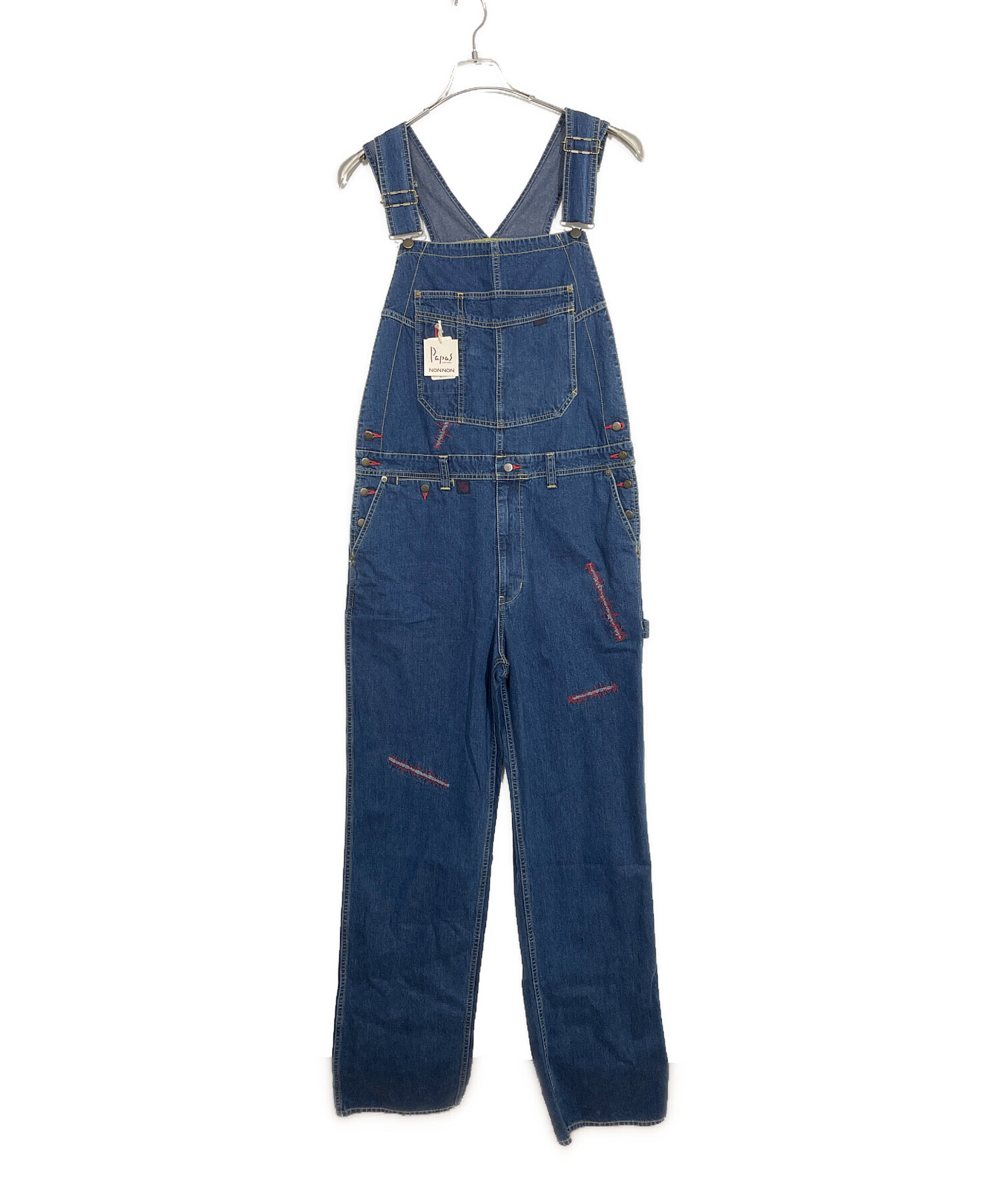 中古・古着通販】PAPAS (パパス) デニムオーバーオール ブルー サイズ 