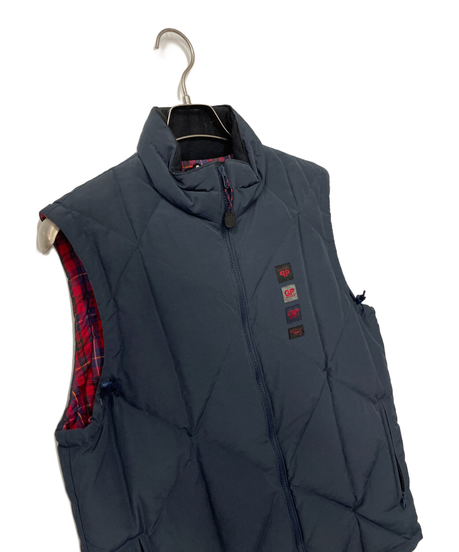 中古・古着通販】PAPAS (パパス) ダウンベスト ネイビー×レッド サイズ