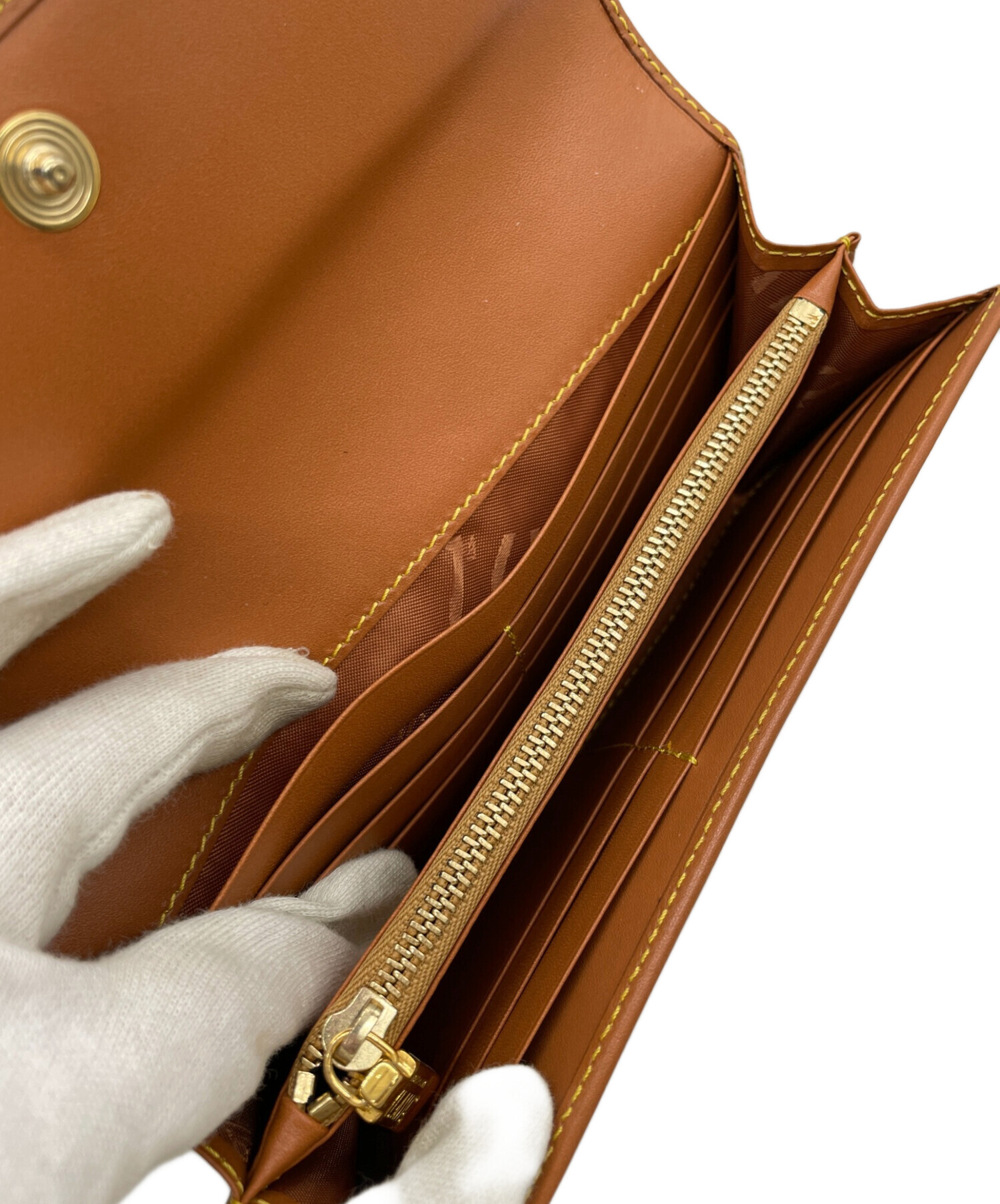 中古・古着通販】PRIMA CLASSE (プリマクラッセ) 長財布 ブラウン 未