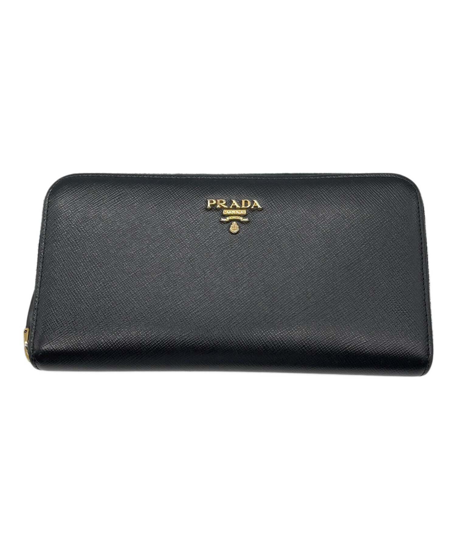 中古・古着通販】PRADA (プラダ) ラウンドファスナー財布 ブラック