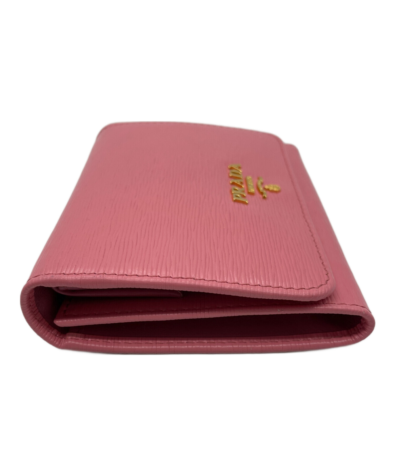 良品✨ プラダ ３つ折り財布 サフィアーノ レザー ピンク 0PG PRADA ピンク 三つ折り財布レディースウォレットプラダ