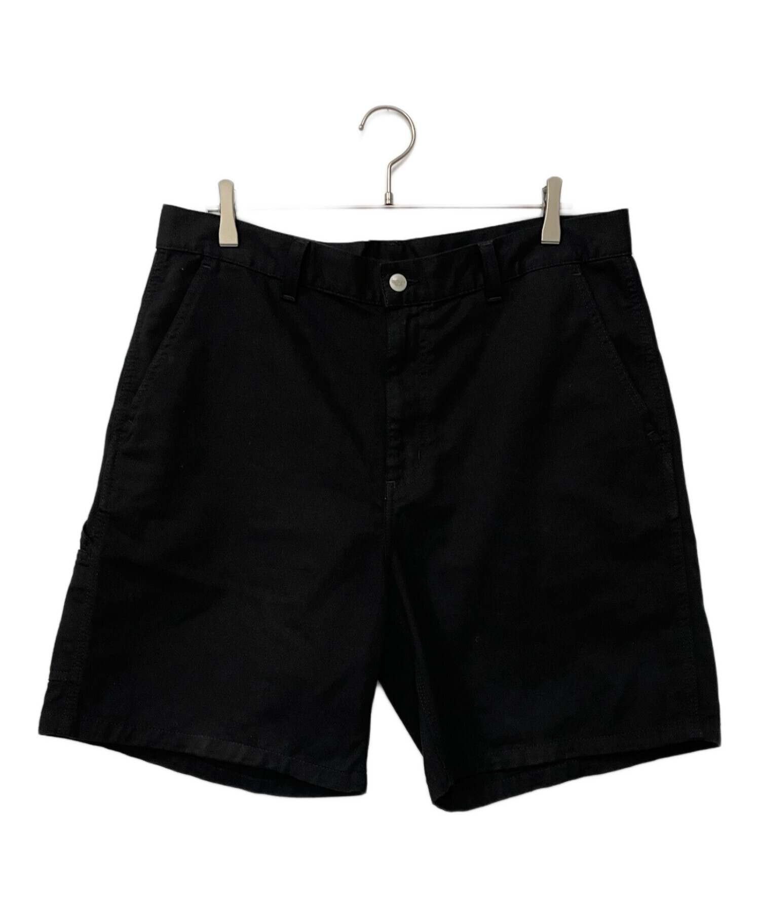 【ブラックパンツ、太シルエット】carharttハーフパンツ古着ストリート緩め. ブラックパンツ、太シルエット】carharttハーフパンツ古着