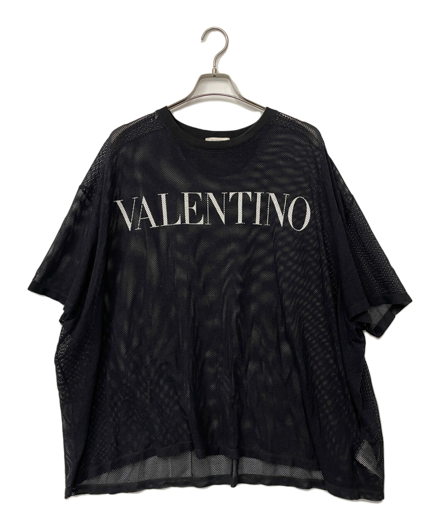 VALENTINO ブラック カットアウトTシャツ 半袖 中古・古着通販】VALENTINO (ヴァレンティノ) メッシュカットソー