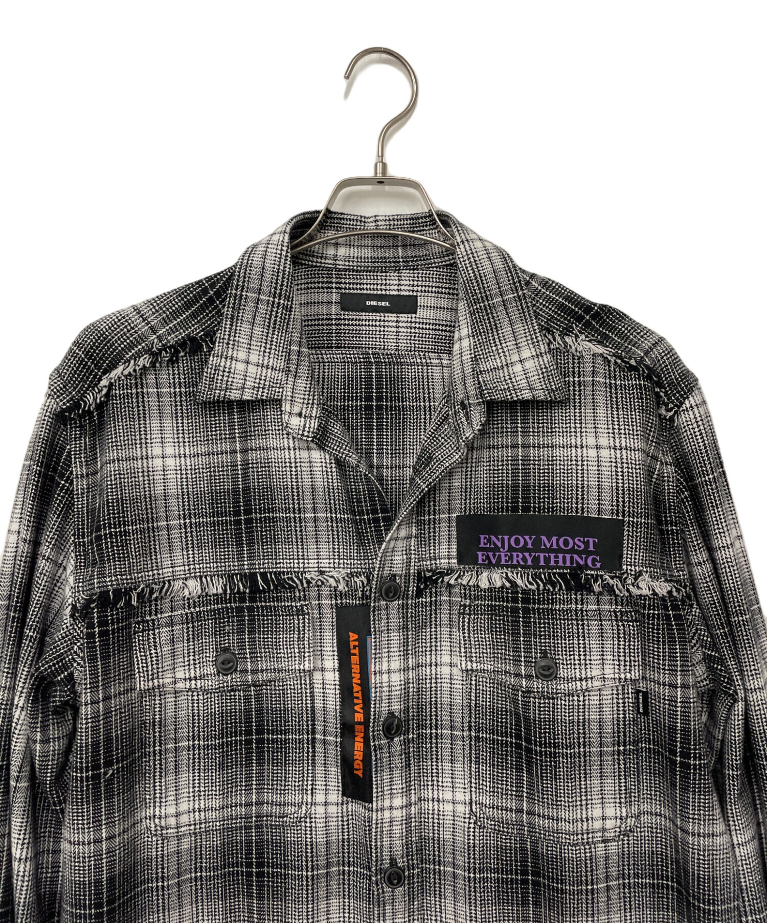 中古・古着通販】DIESEL (ディーゼル) バックプリントシャツ ブラック