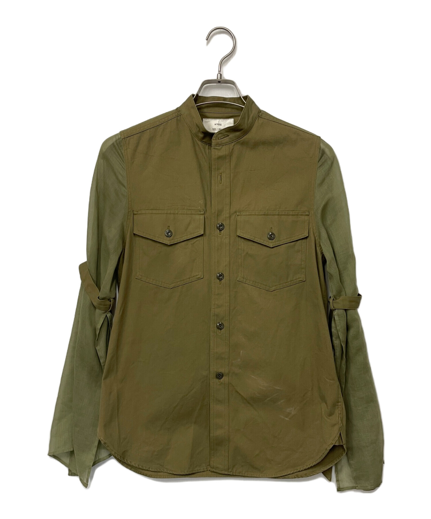 中古・古着通販】HYKE (ハイク) ミリタリーシャツ オリーブ サイズ:1 