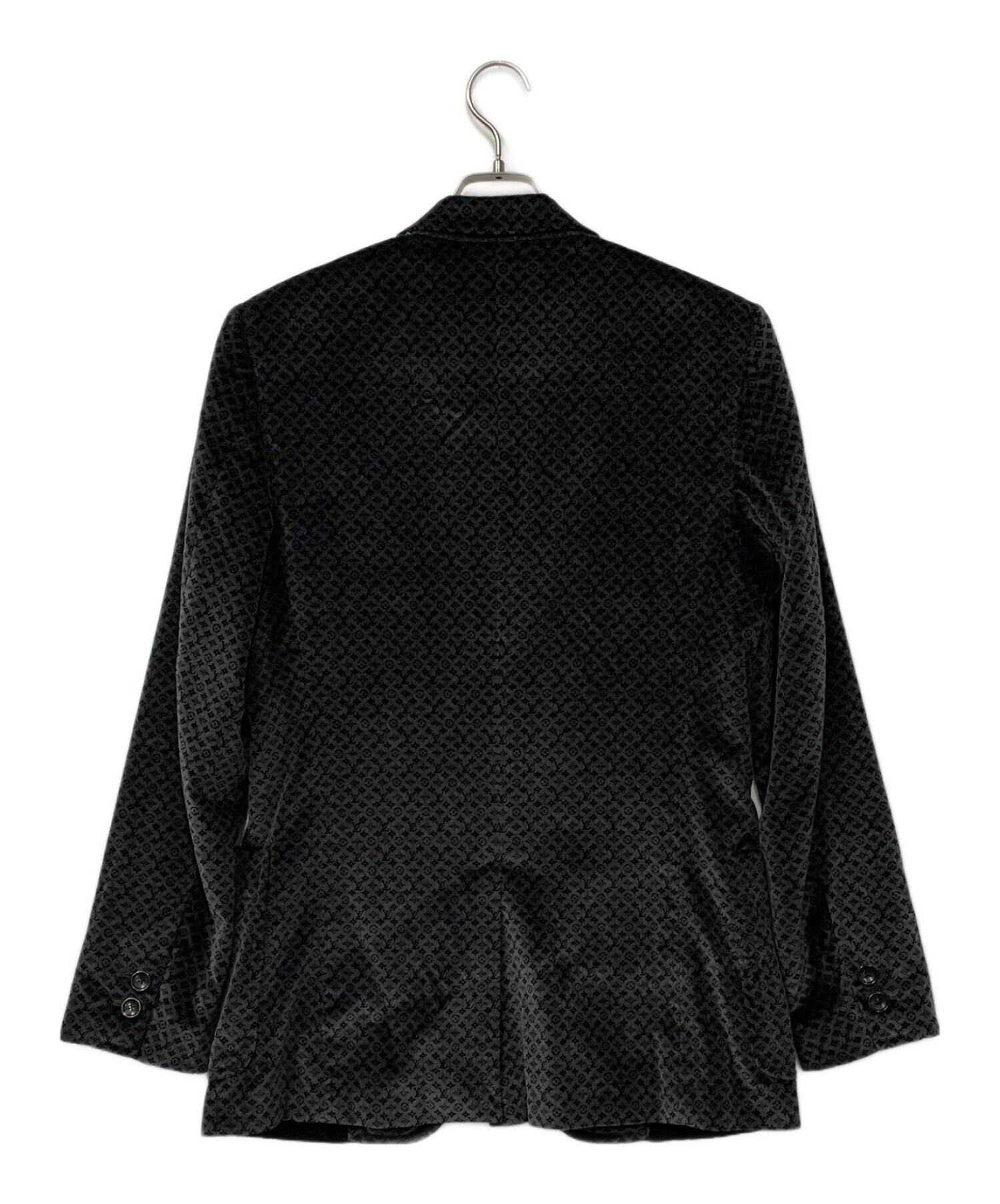 ルイヴィトン テーラードジャケット 50 XL 黒 LV モノグラム スーツ LOUIS VUITTON（ルイヴィトン）テーラードジャケット 黒 サイズ:48(L位