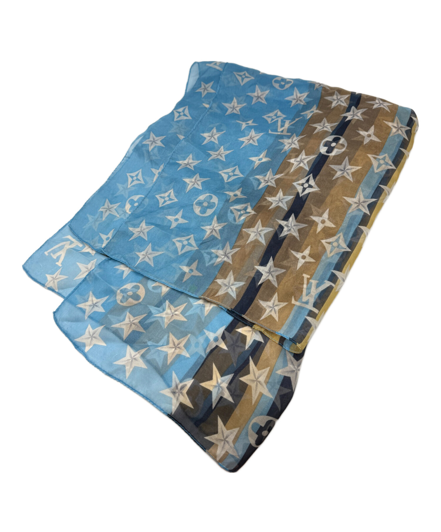 ルイヴィトン グラフィティ ストール 青系 中古・古着通販】LOUIS VUITTON (ルイ ヴィトン) ストール ブルー