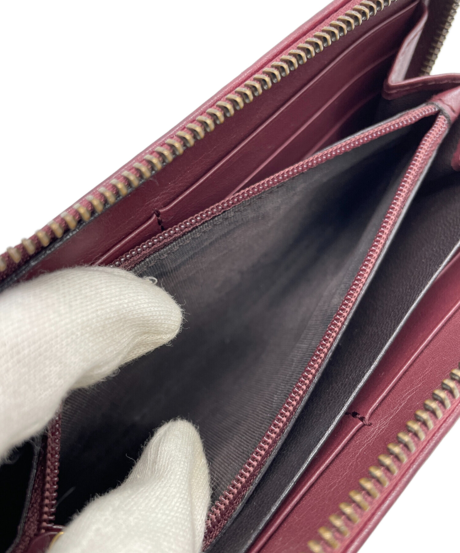 中古・古着通販】GUCCI (グッチ) 長財布 ワインレッド｜ブランド・古着