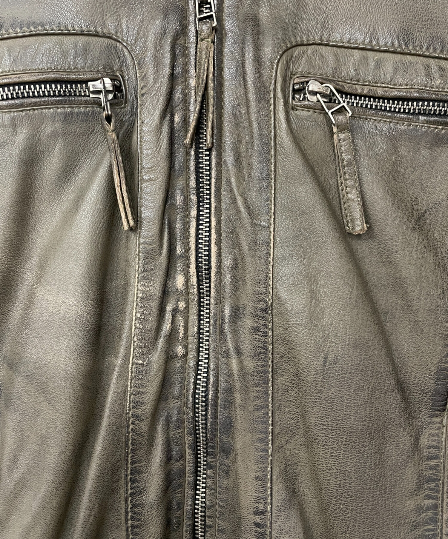 中古・古着通販】RIDEZ (ライズ) レザーライダースジャケット ブラウン