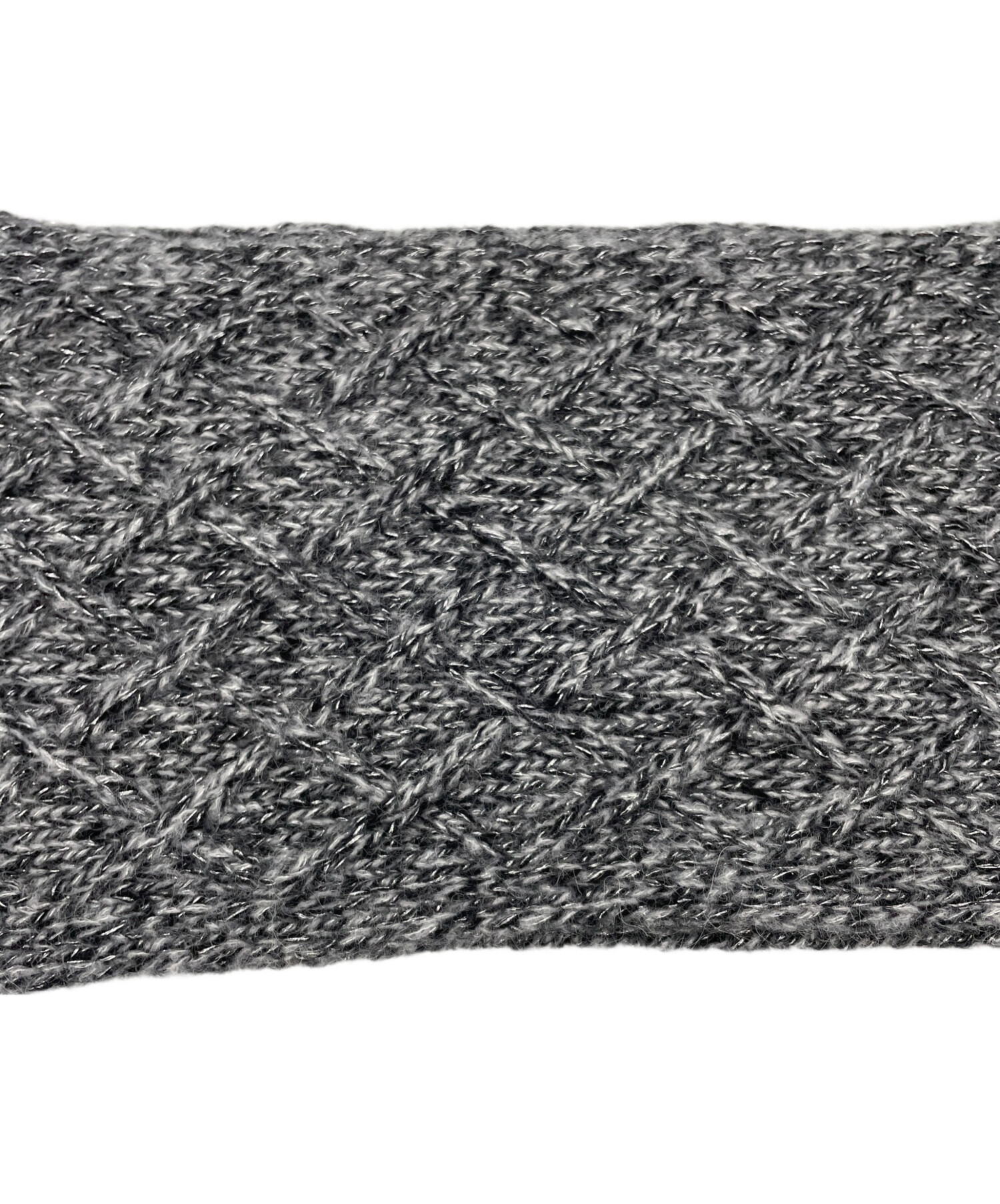 MONCLER モンクレール　ストライプ ニットマフラー グレー 中古・古着通販】MONCLER (モンクレール) ニットマフラー グレー