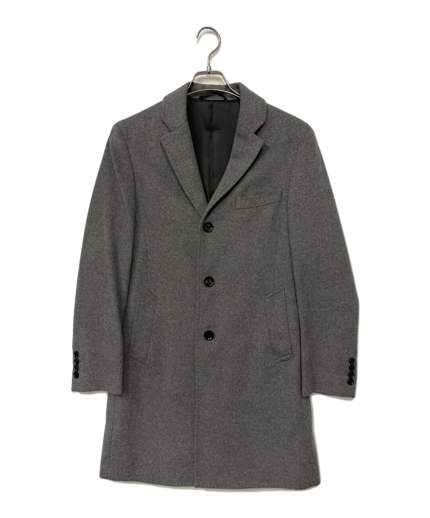 SUIT SELECTチェスターコート SLU1403HAVANAサイズＭグレー 中古・古着通販】SUIT SELECT (スーツセレクト) チェスターコート