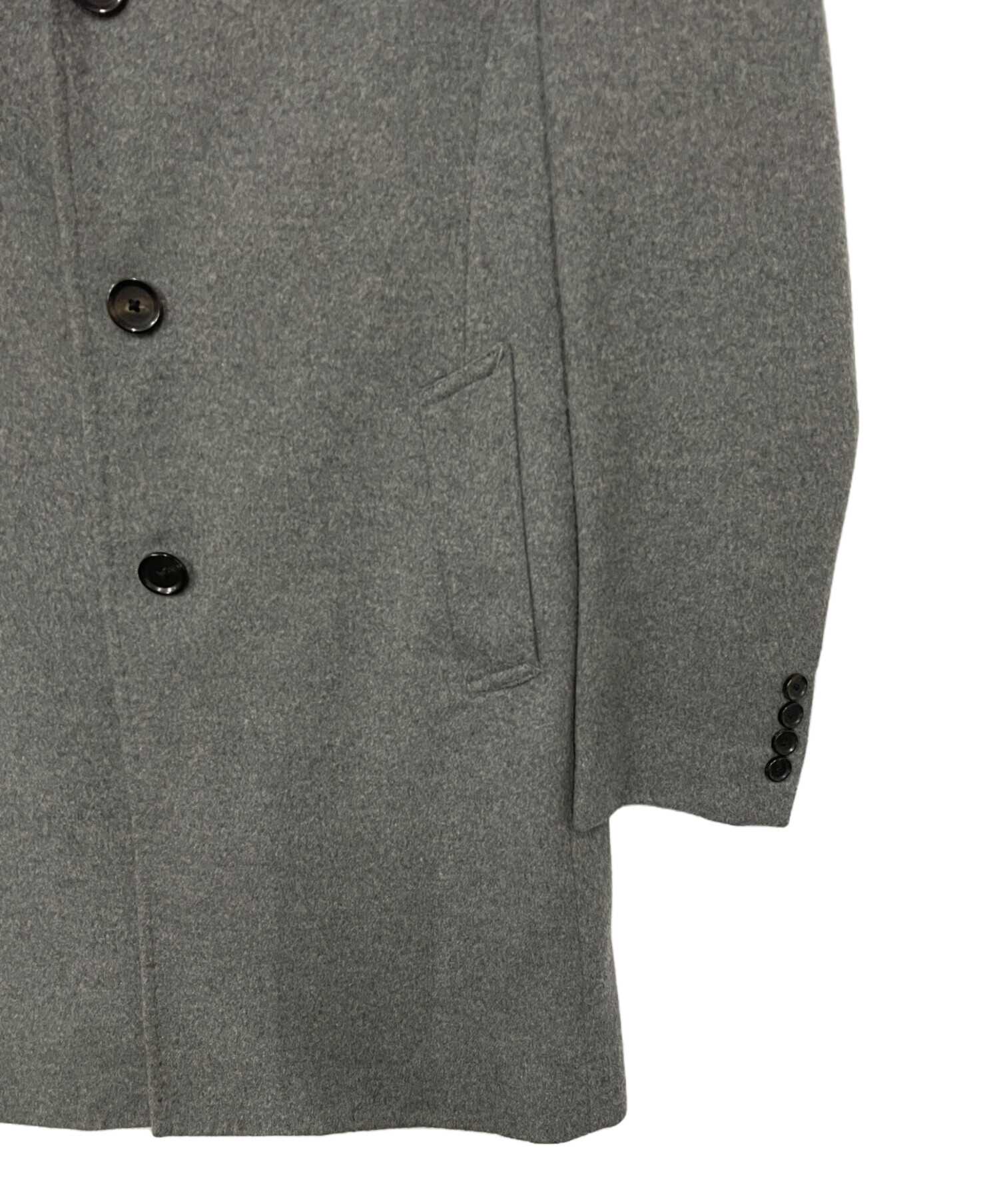 SUIT SELECTチェスターコート SLU1403HAVANAサイズＭグレー 中古・古着通販】SUIT SELECT (スーツセレクト) チェスターコート