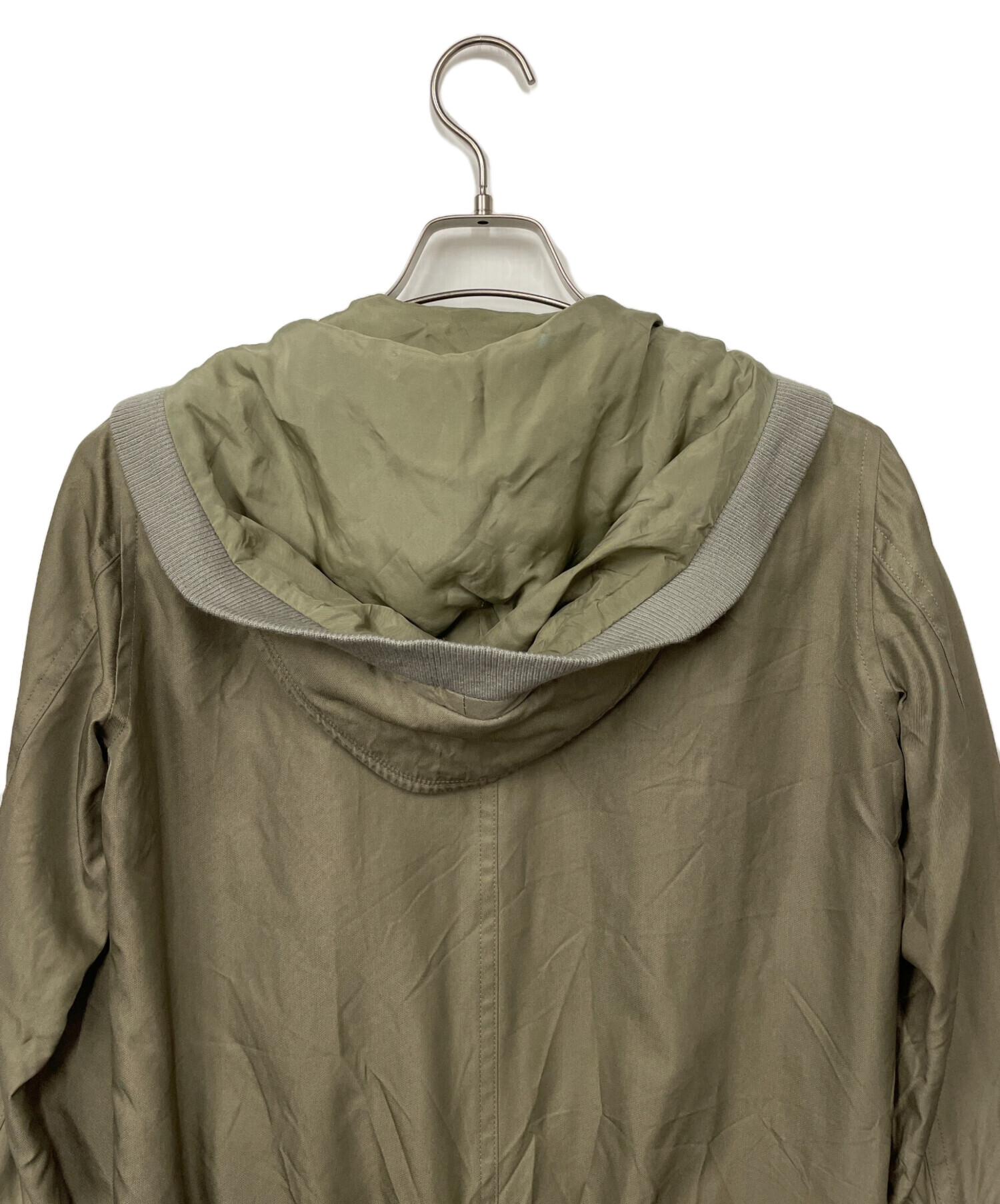 Y’s ワイズ ミリタリーブルゾン レディース 【古着】【中古】 中古・古着通販】Y's (ワイズ) フーデッドブルゾン カーキ サイズ:3