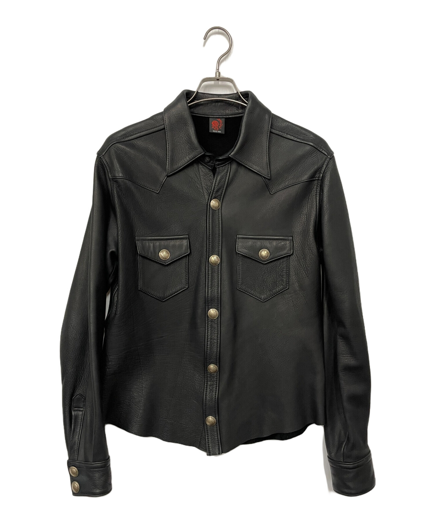 中古・古着通販】RED MOON (レッドムーン) レザーシャツ ブラック