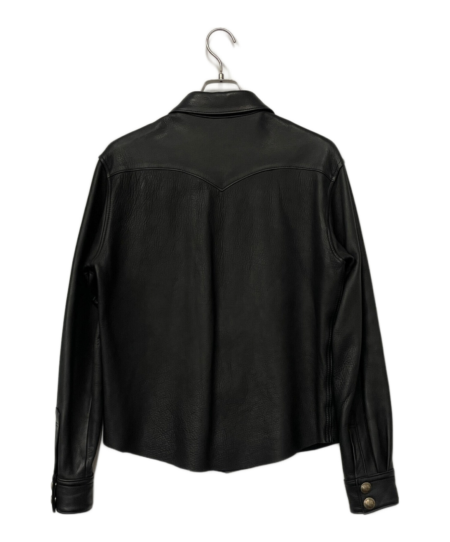 中古・古着通販】RED MOON (レッドムーン) レザーシャツ ブラック