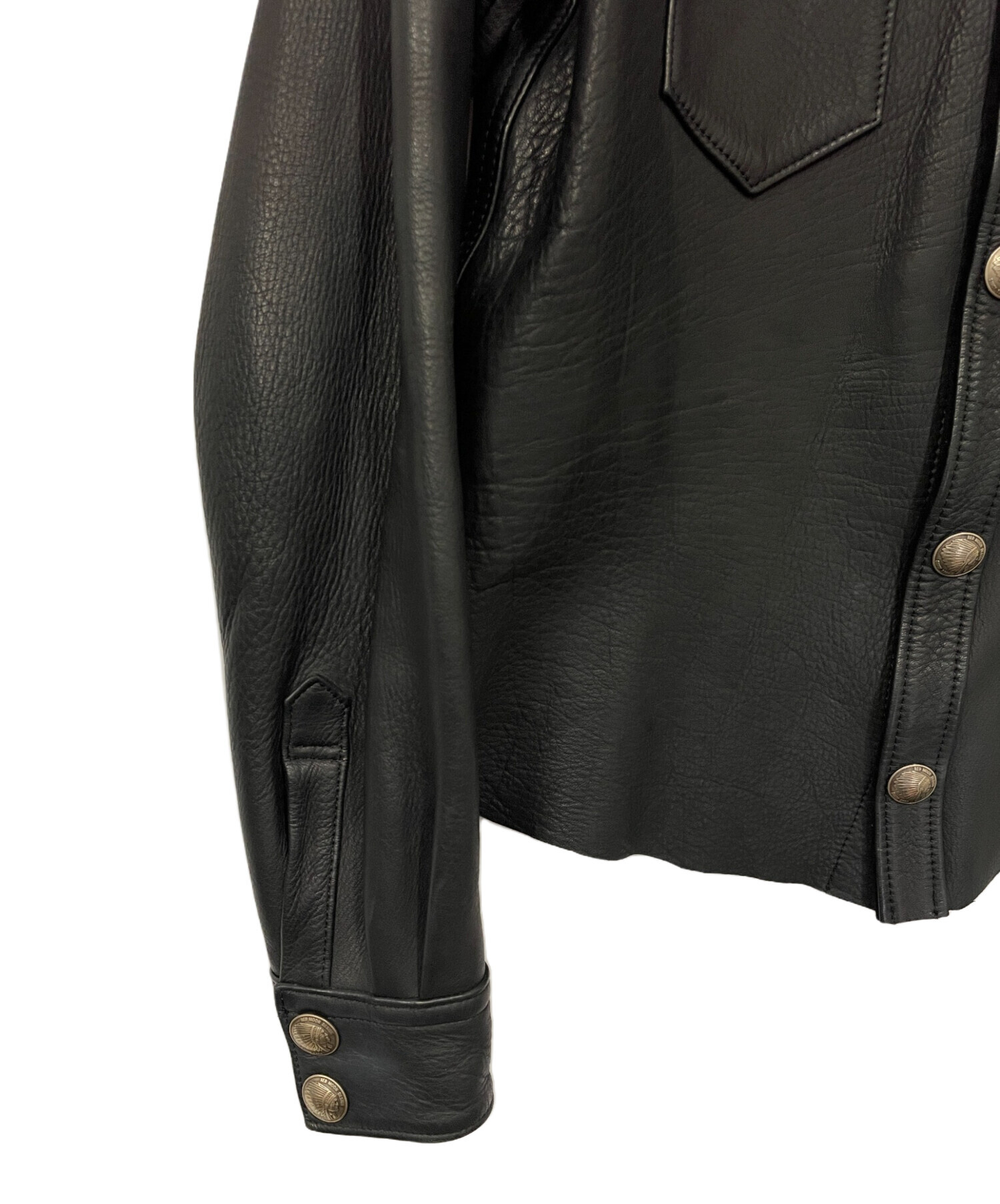 RED MOON レザー シャツ レッドムーン 黒 40 美品】10周年記念 1000着限定 レッドムーン RED MOON 牛革 レザー