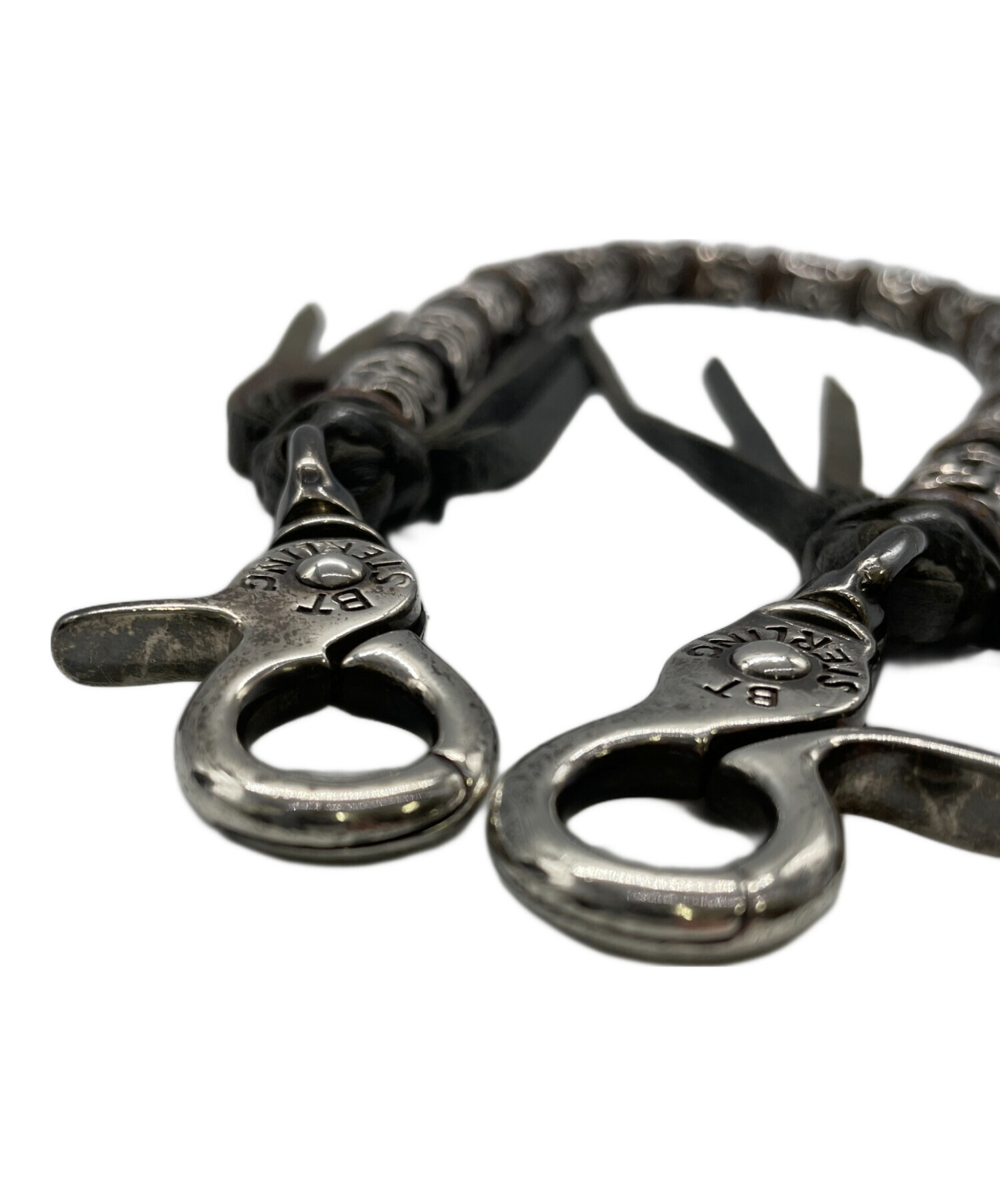 ブラック編み込みレザーウォレットチェーン　ビッグツイン 中古・古着通販】BIG TWIN (ビッグツイン) ウォレットチェーン