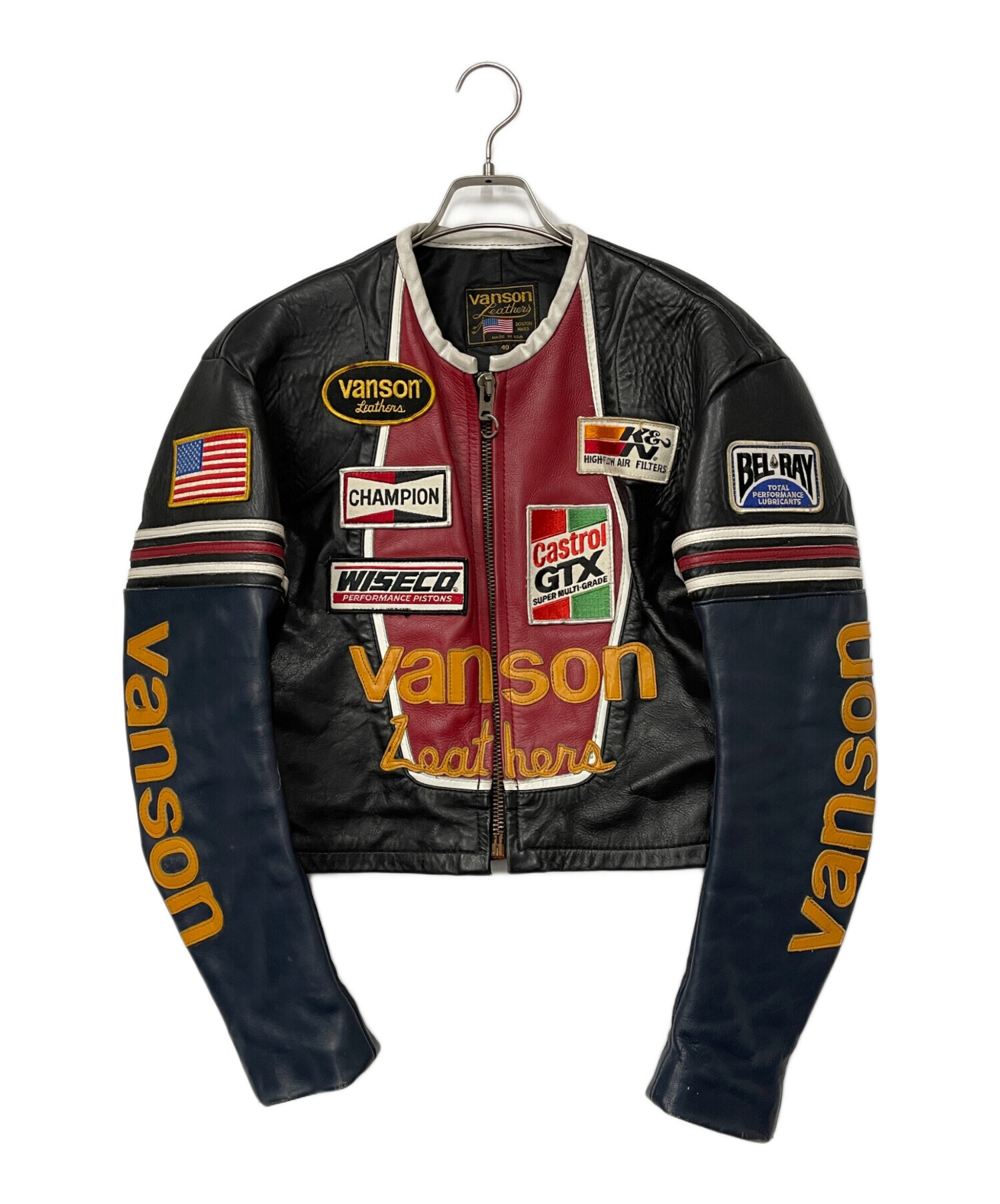 中古・古着通販】VANSON (バンソン) レザージャケット マルチカラー