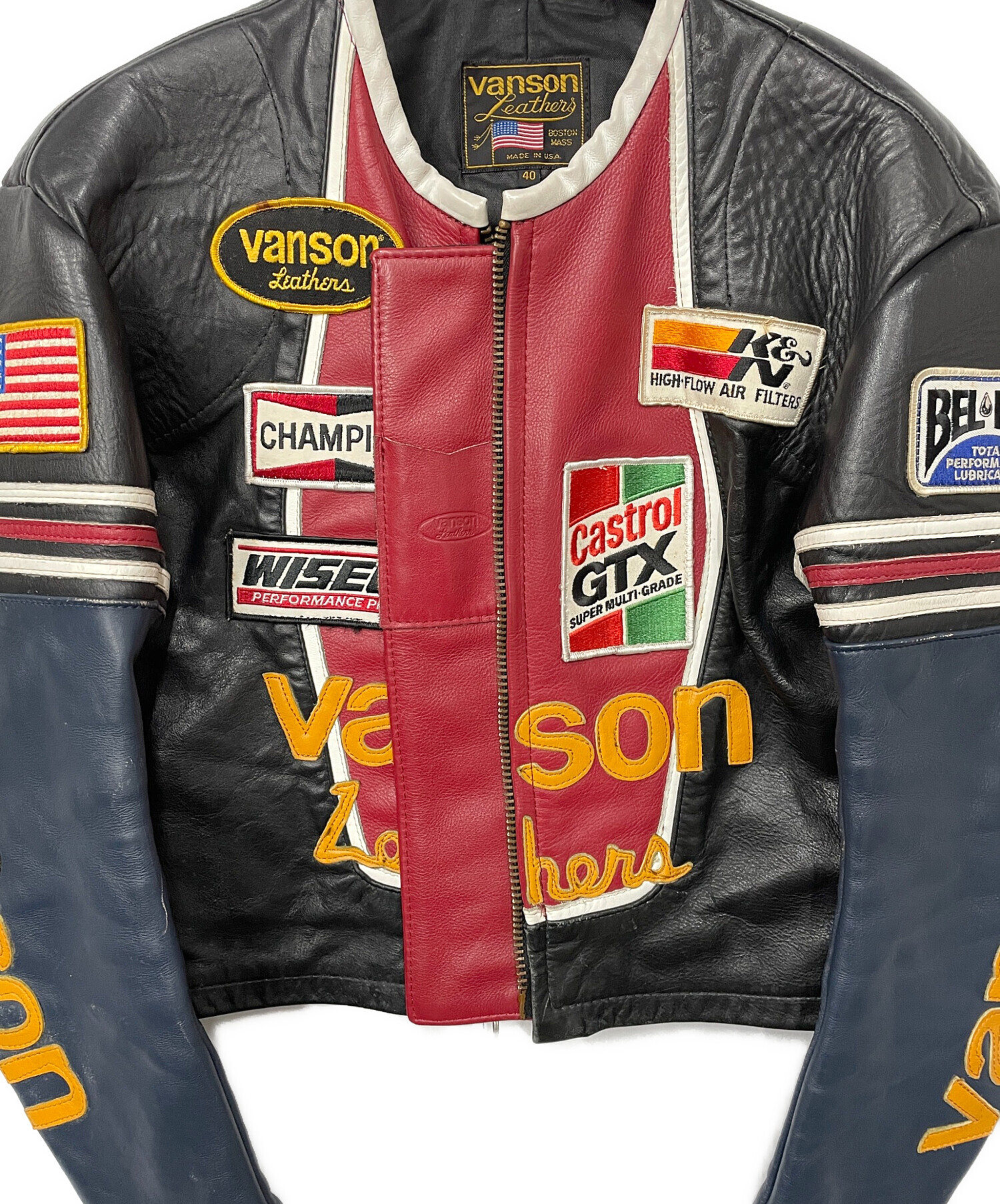 中古・古着通販】VANSON (バンソン) レザージャケット マルチカラー